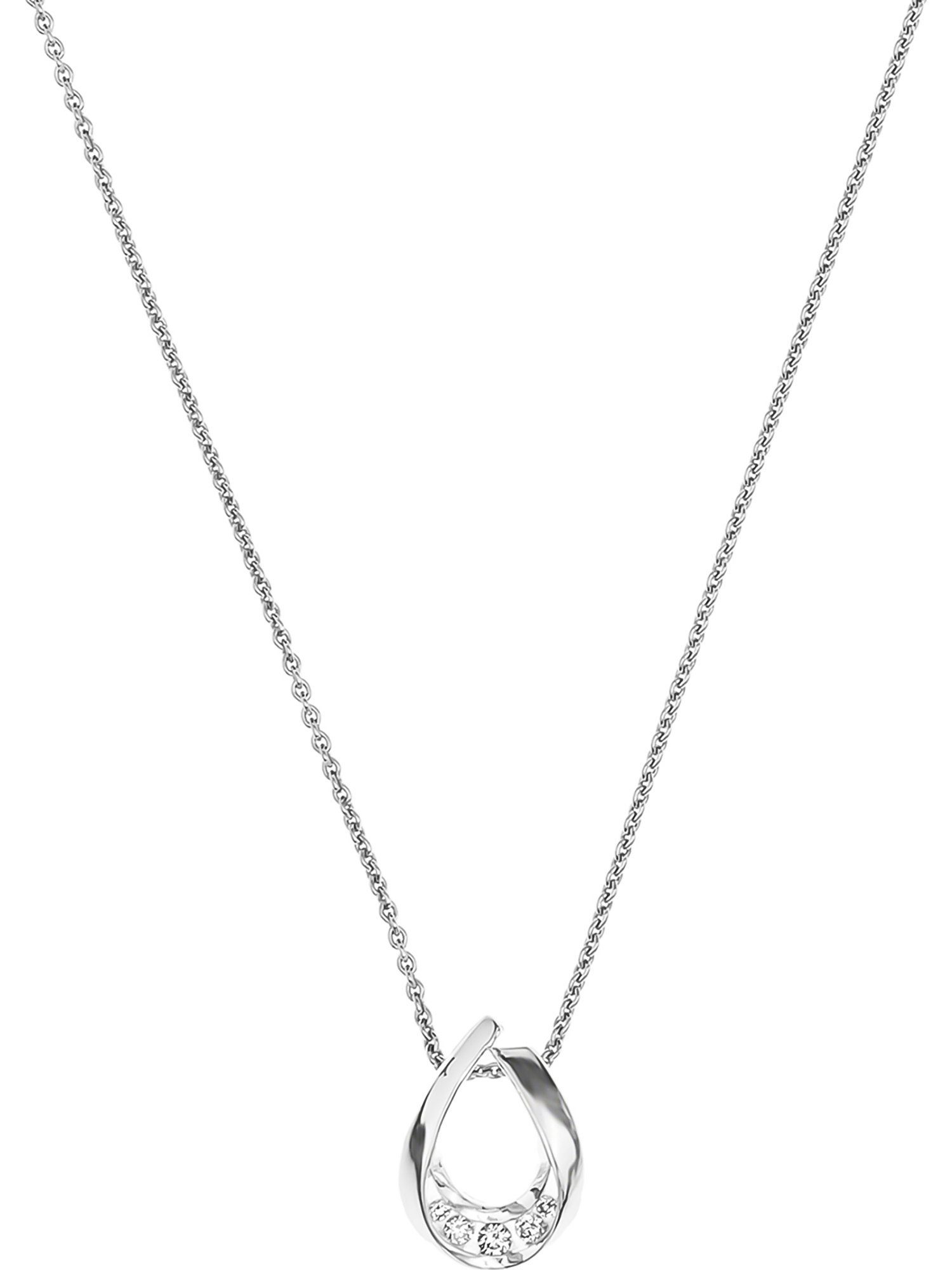 FAVS Collier FAVS Damen-Kette 925er Silber 5 Zirkonia