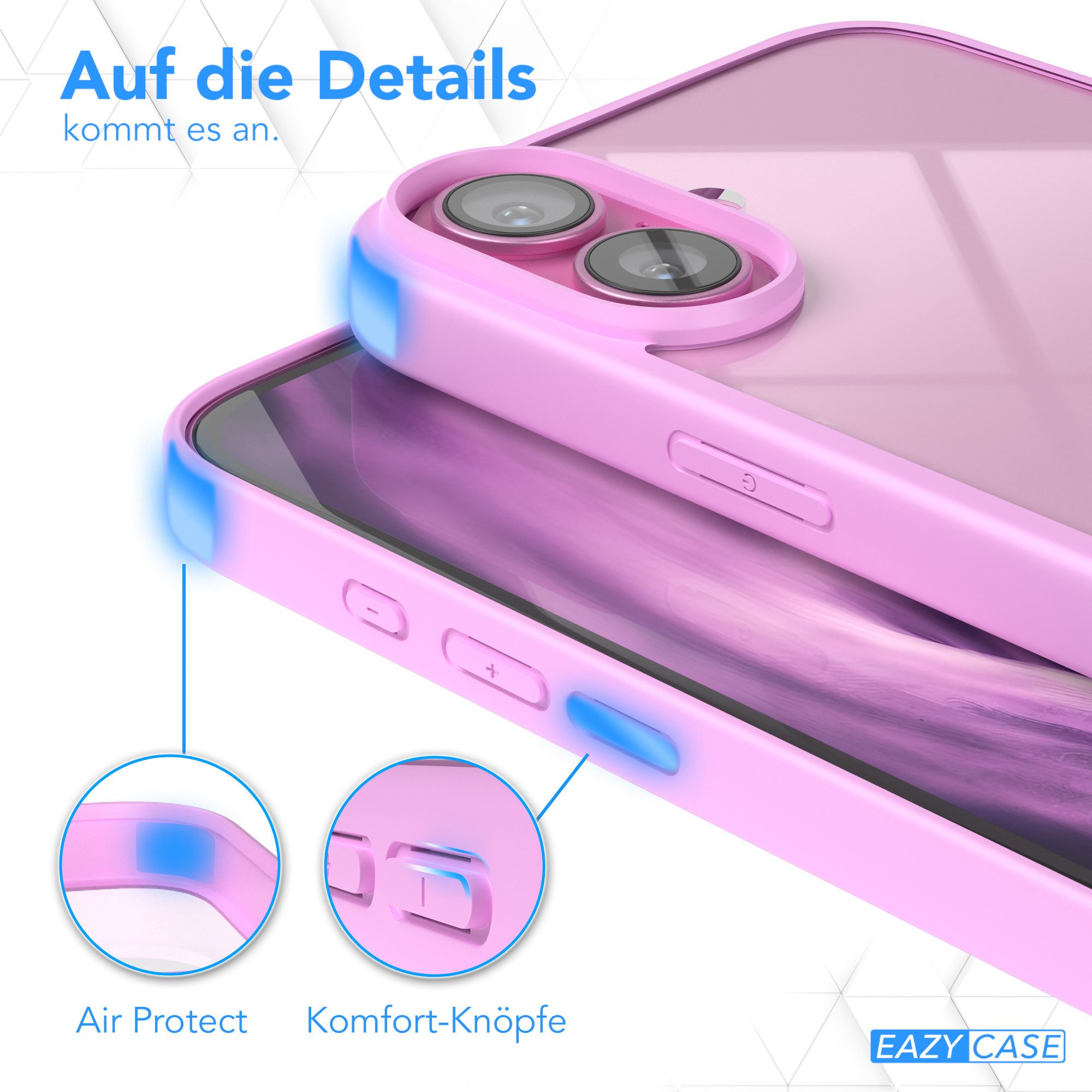 EAZY CASE Handyhülle Bumper Case für Apple iPhone 16 Plus 6,7 Zoll, Handyhülle Dünn mit Kameraschutz Hybrid Handyhülle stoßfest Helllila – Bild 4 von 5