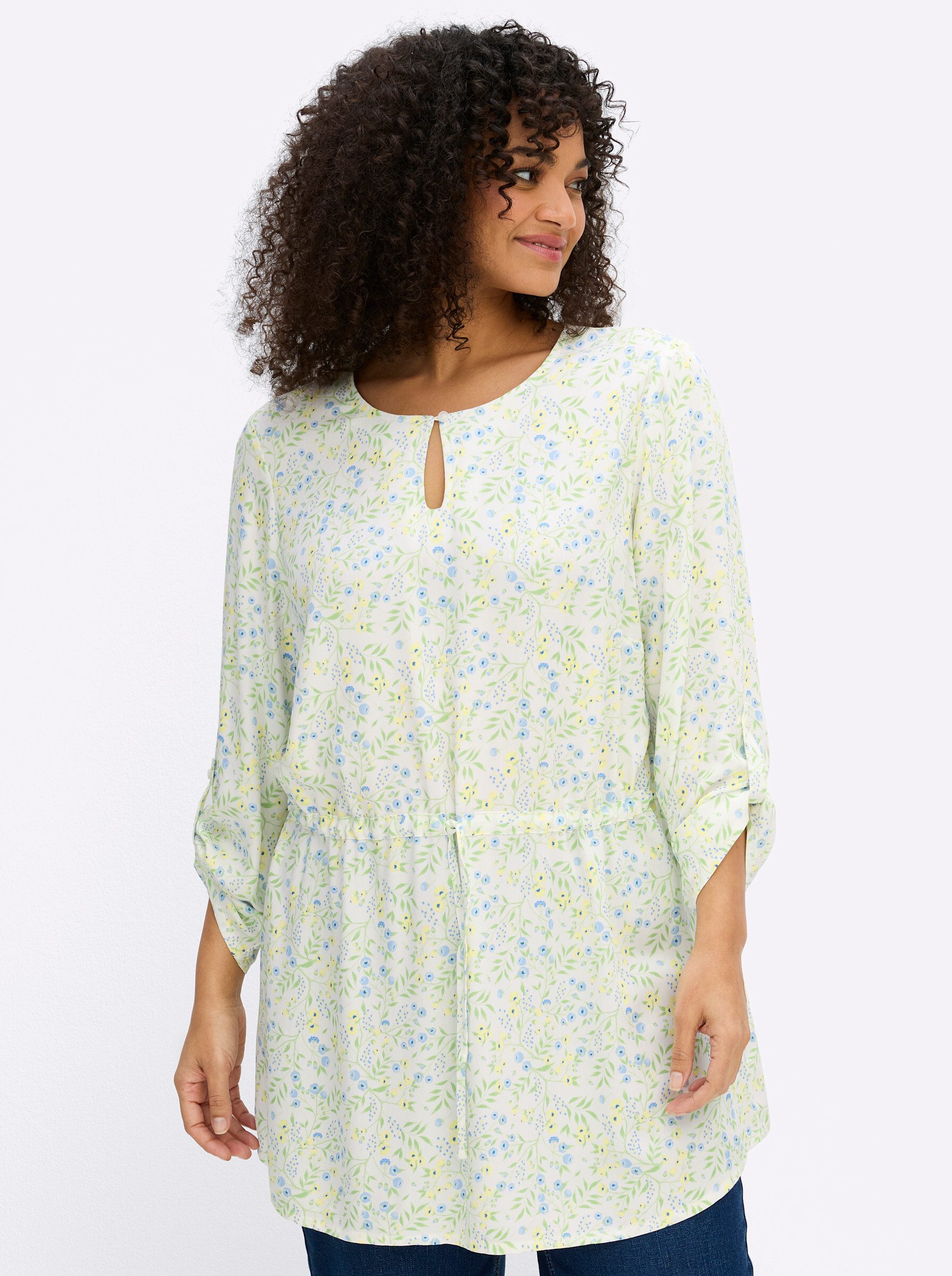 Sheego Klassische Bluse Tunika Langarm