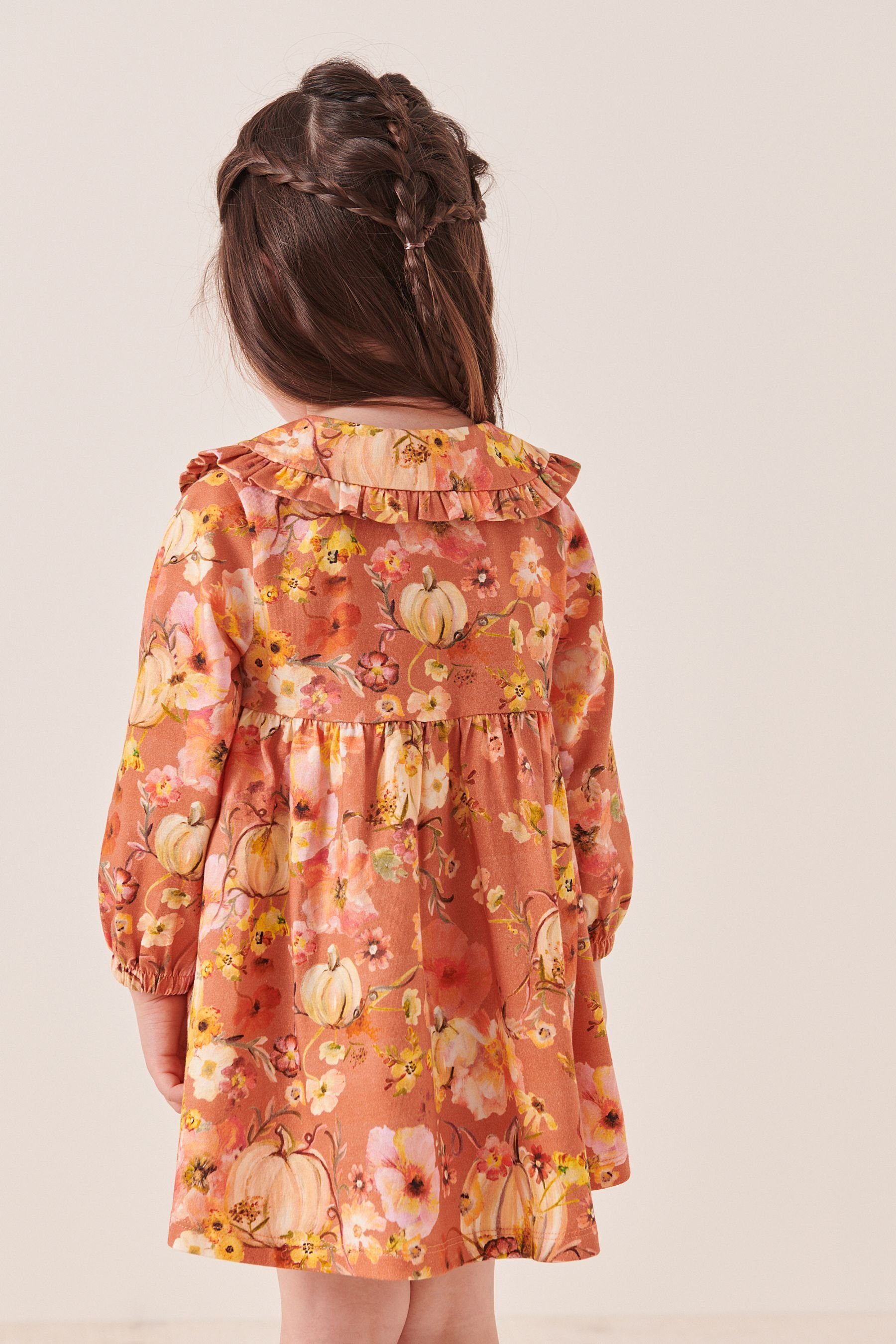 Next Jerseykleid Langärmeliges Kleid (1-tlg) Pumpkin Print
