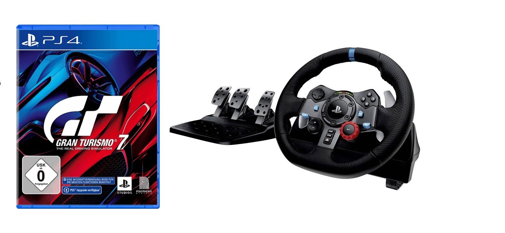 Logitech G29 Driving Force + Gran Turismo 7 Gaming-Lenkrad (Gran Turismo Spiel: Freigegeben ohne Altersbeschränkung)