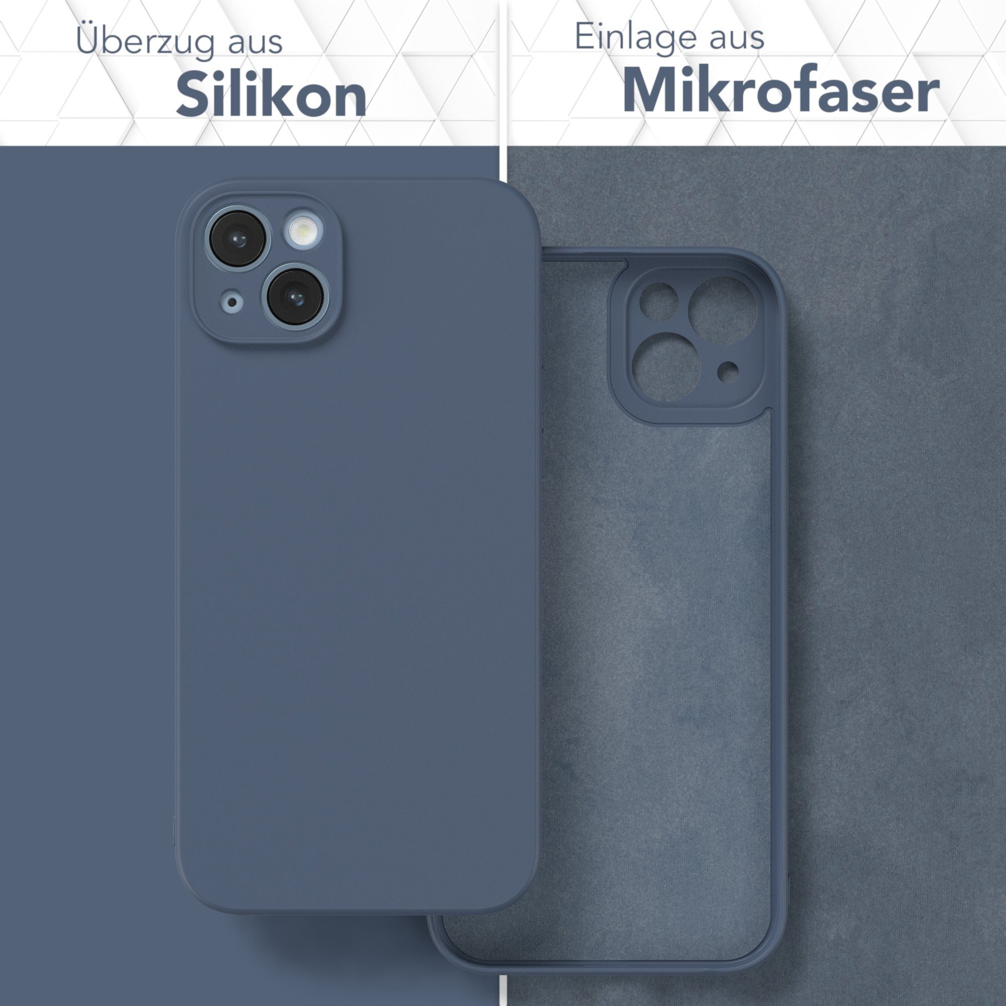 EAZY CASE Handyhülle für Apple iPhone 14 Plus Hülle Silikon 6,7 Zoll, Handy Softcase mattierte Silikonhülle Back Cover Soft Blau / Petrol – Bild 3 von 5