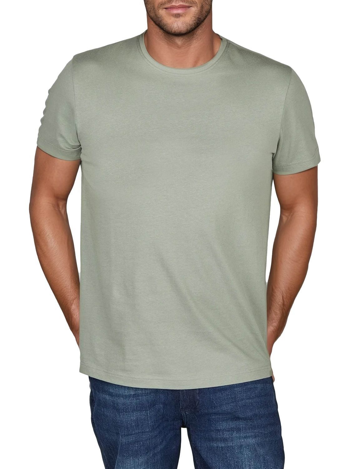 riverso T-Shirt Herren Basicshirt RIVDean 5er Set Pack Regular Fit (Vorteilspack, 5-tlg) Kurzarm Tee Shirt mit Rundhalsausschnitt aus 100% Baumwolle