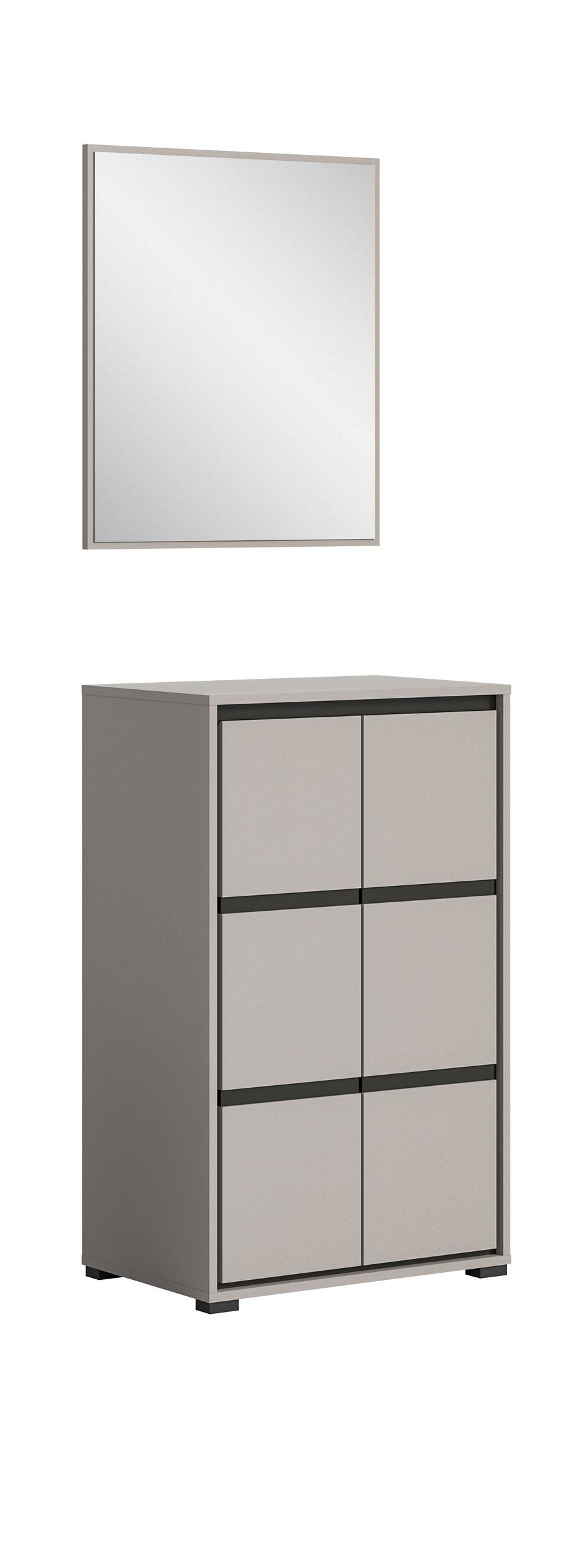 xonox.home Garderoben-Set in grau mit Absetzungen günstig online kaufen