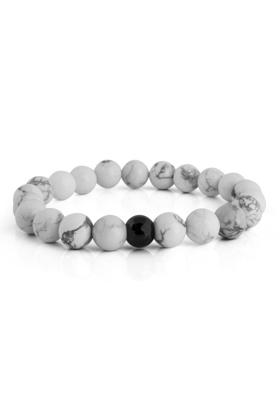 Armband Globae Perlenarmband - Türkis Weiß 18cm