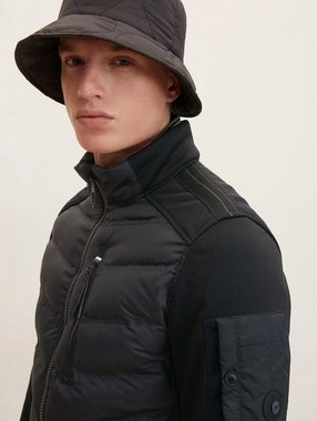 TOM TAILOR Blouson Halb Wattierte Steppjacke ohne Kapuze Outdoor Übergangs Blouson 4665 in Schwarz-2