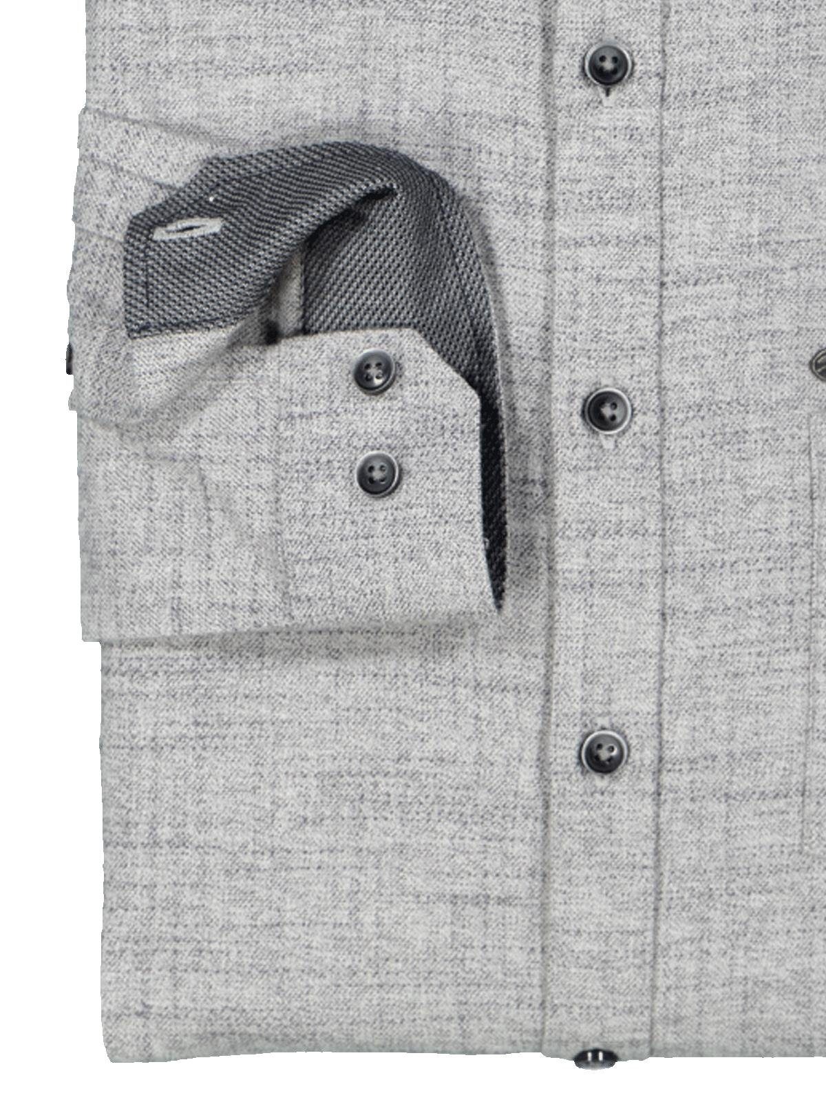 Engbers Langarmhemd engbers Herren Langarm-Hemd uni, Silbergrau