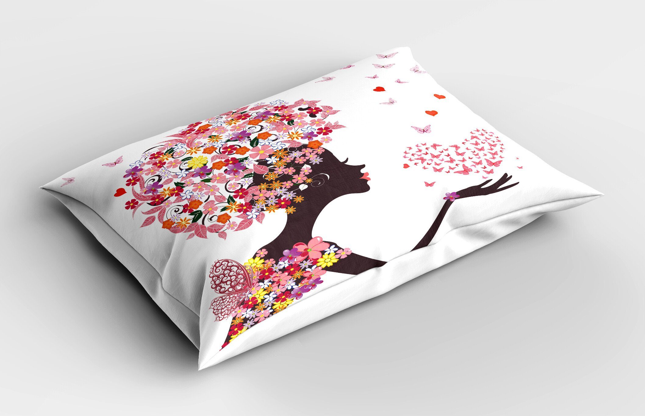 Kissenbezüge Dekorativer Standard Size Gedruckter Kopfkissenbezug, Abakuhaus (1 Stück), Sommer Schmetterlinge Blüten