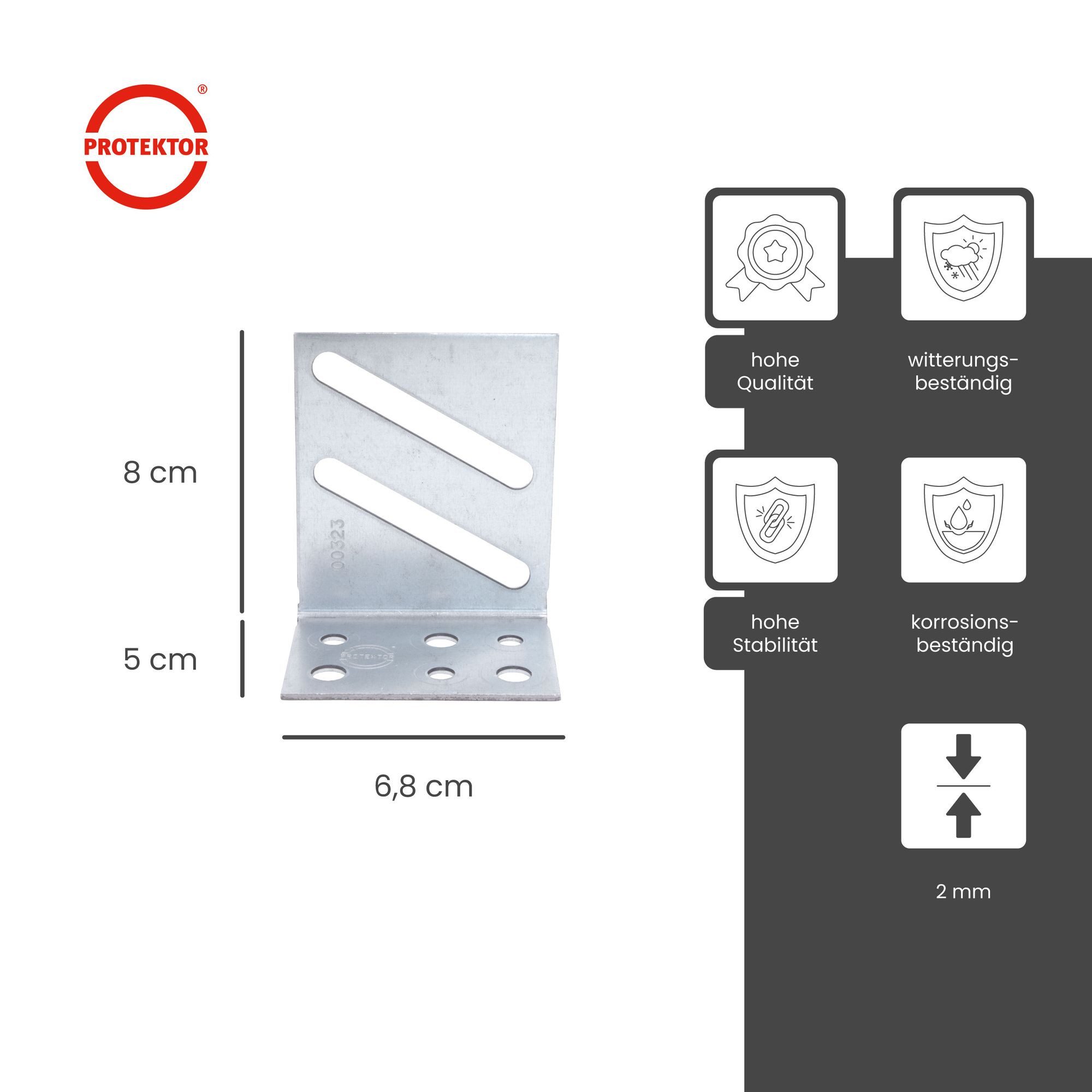 PROTEKTOR Profil UA Profil Anschlusswinkel (UA 75 / 100, 25 Stück, 25-St), Für Boden und Decke, Made in Germany