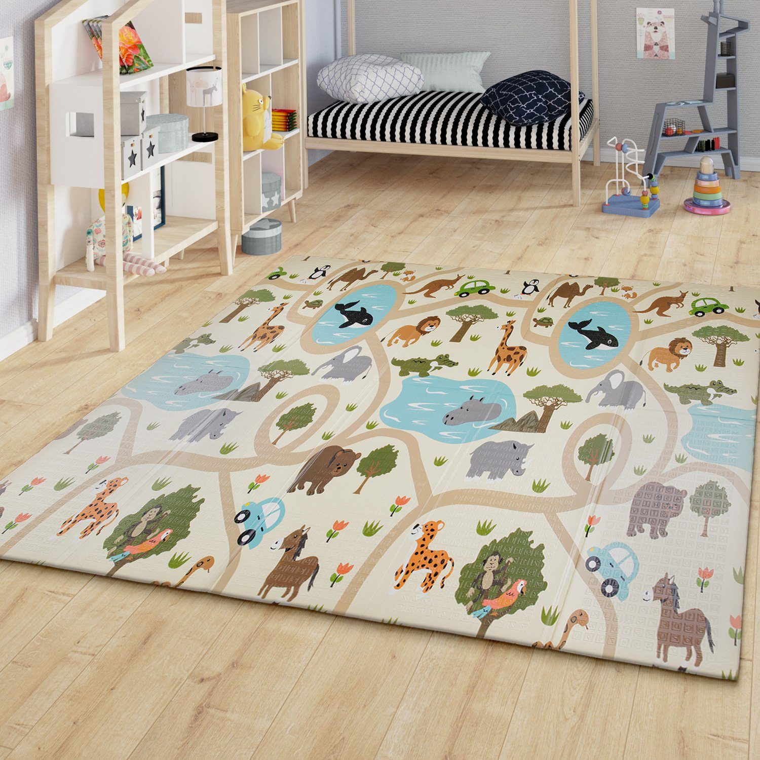 Kinderteppich Kinder Matte Faltbar Spielmatte Baby Krabbelmatte, TT Home, rechteckig, Höhe: 8 mm