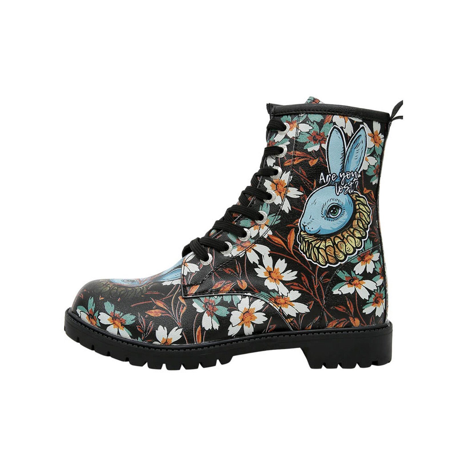 DOGO Long Boots Schnürstiefel Are You Lost Damen Stiefeletten, Longe Schnürboots Handgefertigt