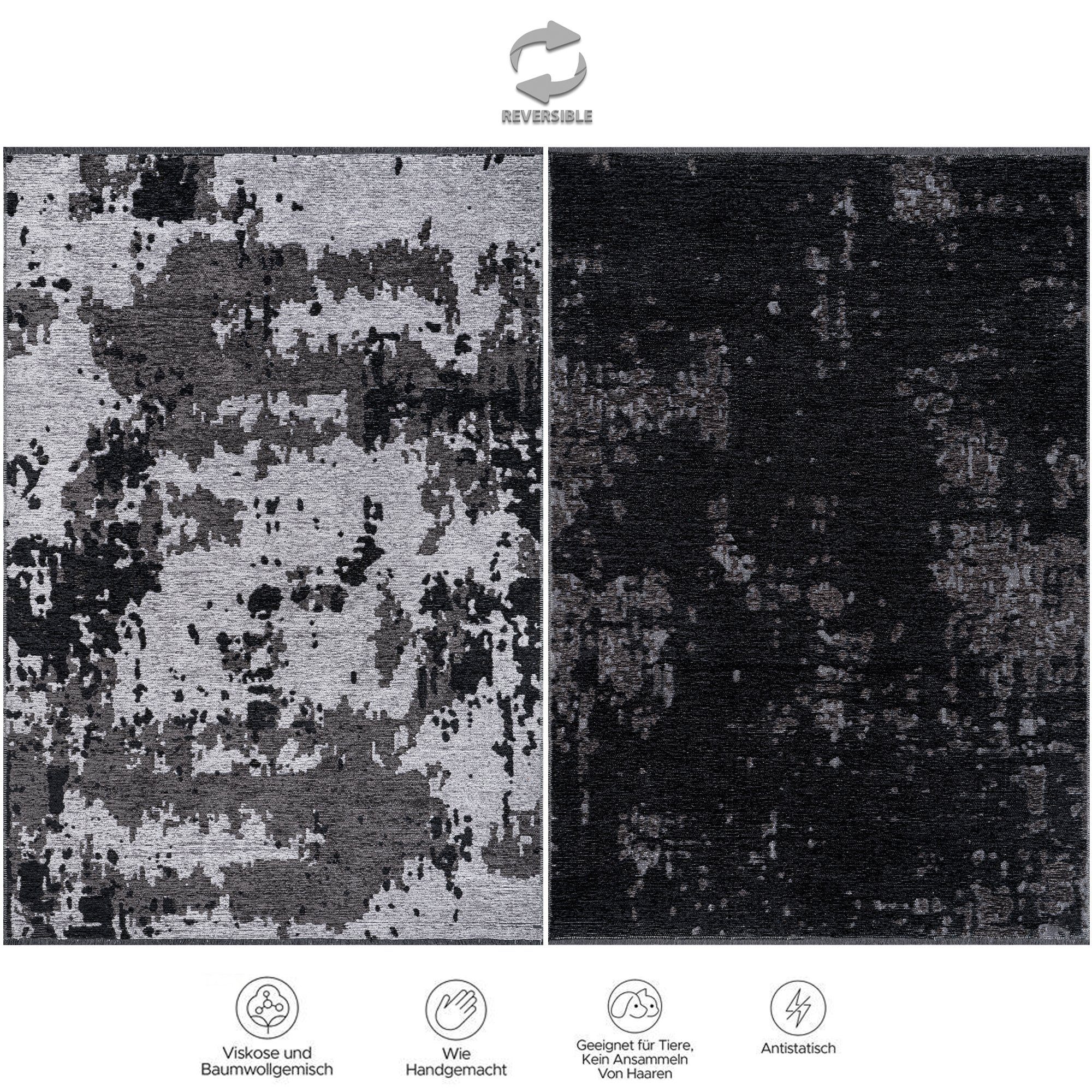 Jimri Teppich SOHO, Rechteckig, Höhe: 8 mm, Wohnzimmer Eleganter Kurzflor T günstig online kaufen