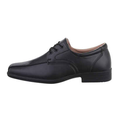 Ital-Design Herren Businessschuhe Elegant Schnürschuh Blockabsatz Business-Schuhe in Schwarz