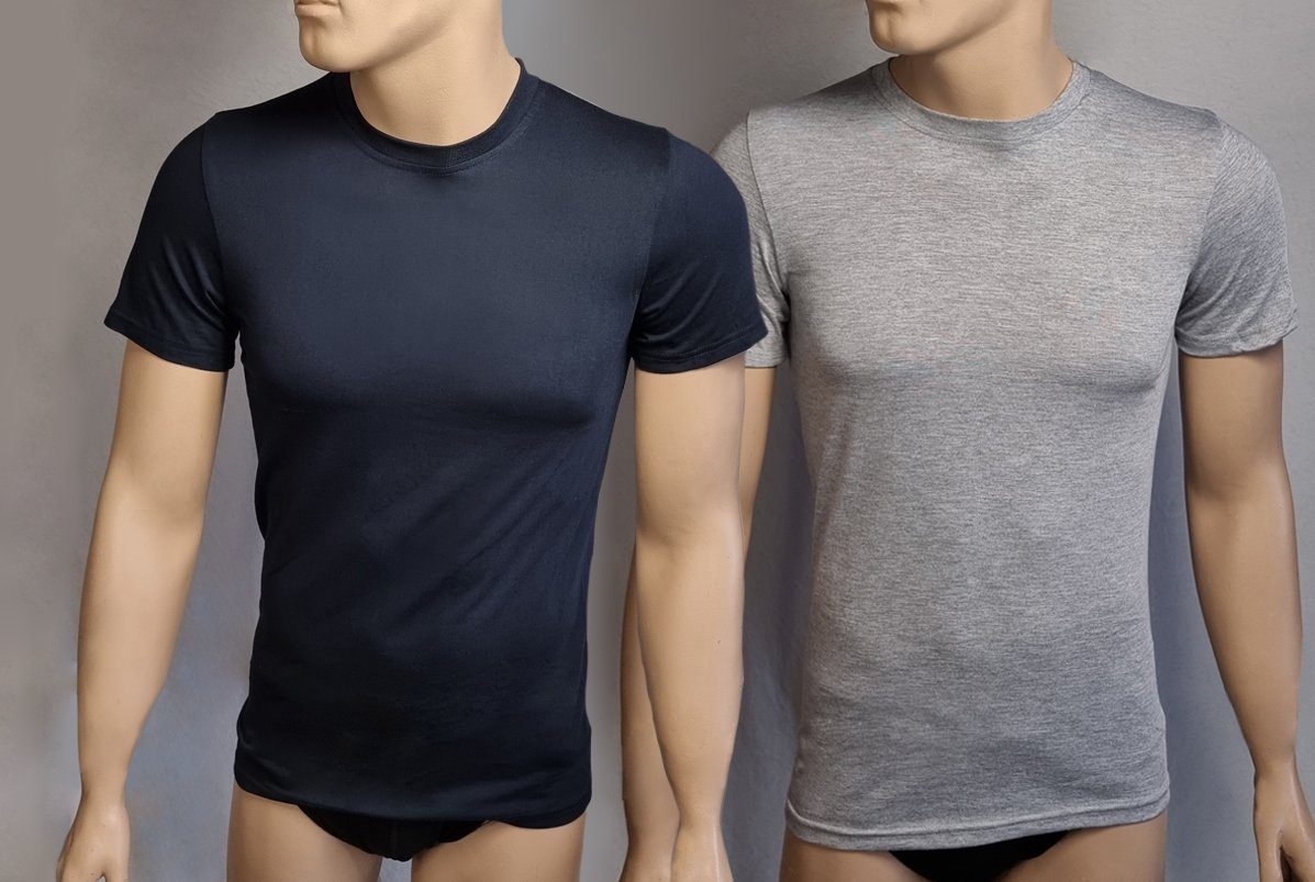 (Packung, T-Shirt T-Shirt Collection® Unifarbe, aus Toker Ausschnitt 2er-Pack) 2er Pack Baumwolle Basic in Rundhals Herren