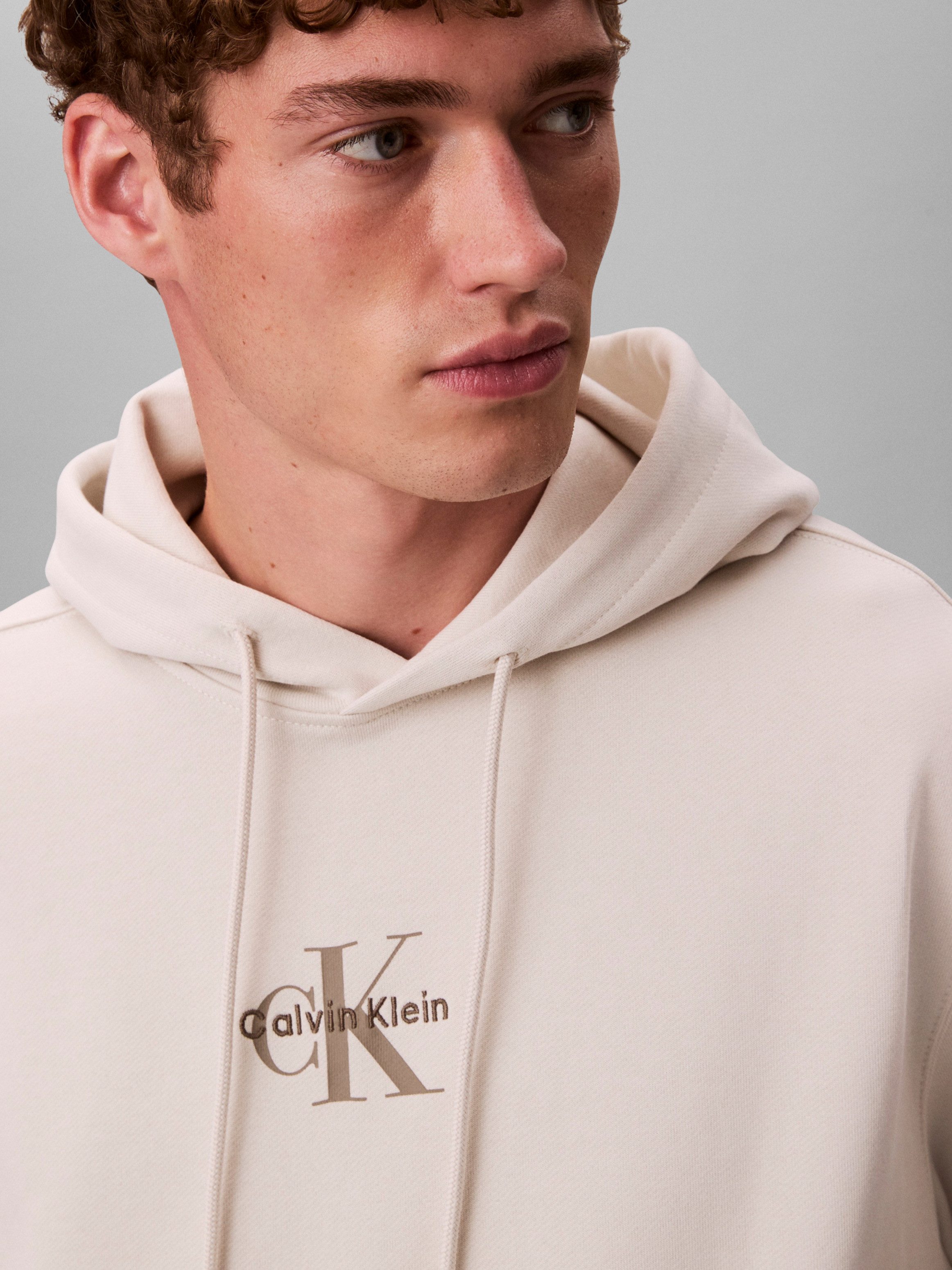 Calvin Klein Jeans Sweatshirt LS EU 350TERRY MICRO MONOLOGO HO Kapuze, regular fit