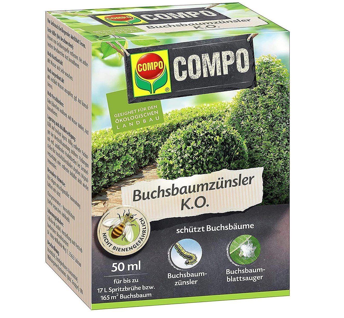 Pflanzendünger COMPO Buchsbaumzünsler K.O., Insektizid, Bekämpfung von Schädlingen an