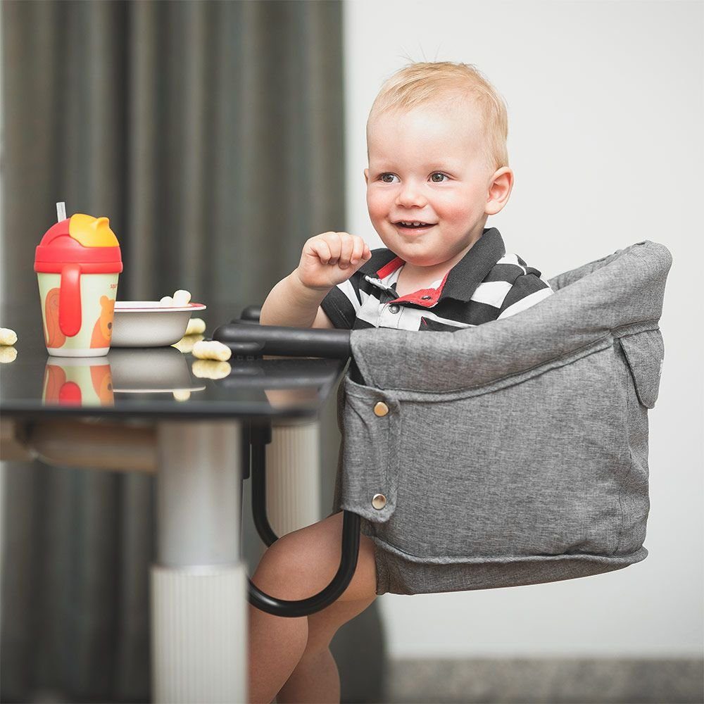 Hochstuhl Tischsitz Grau, Tasche Kinder mit Fillikid Reisehochstuhl Sitzerhöhung Faltbarer Baby Melange