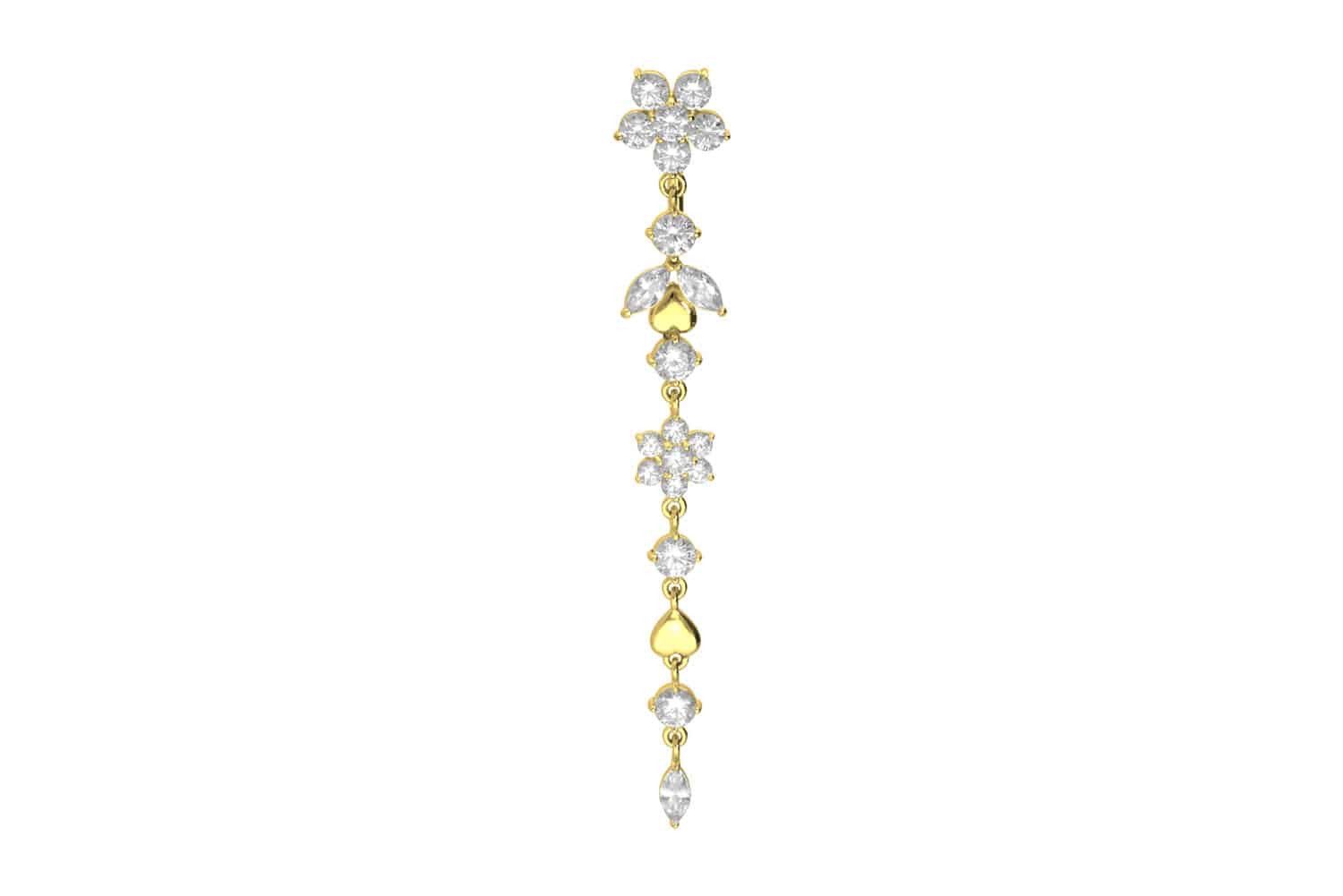 PIERCINGLINE Bauchnabelpiercing Chirurgenstahl Bananabell BLUMENRANKE (Bana günstig online kaufen