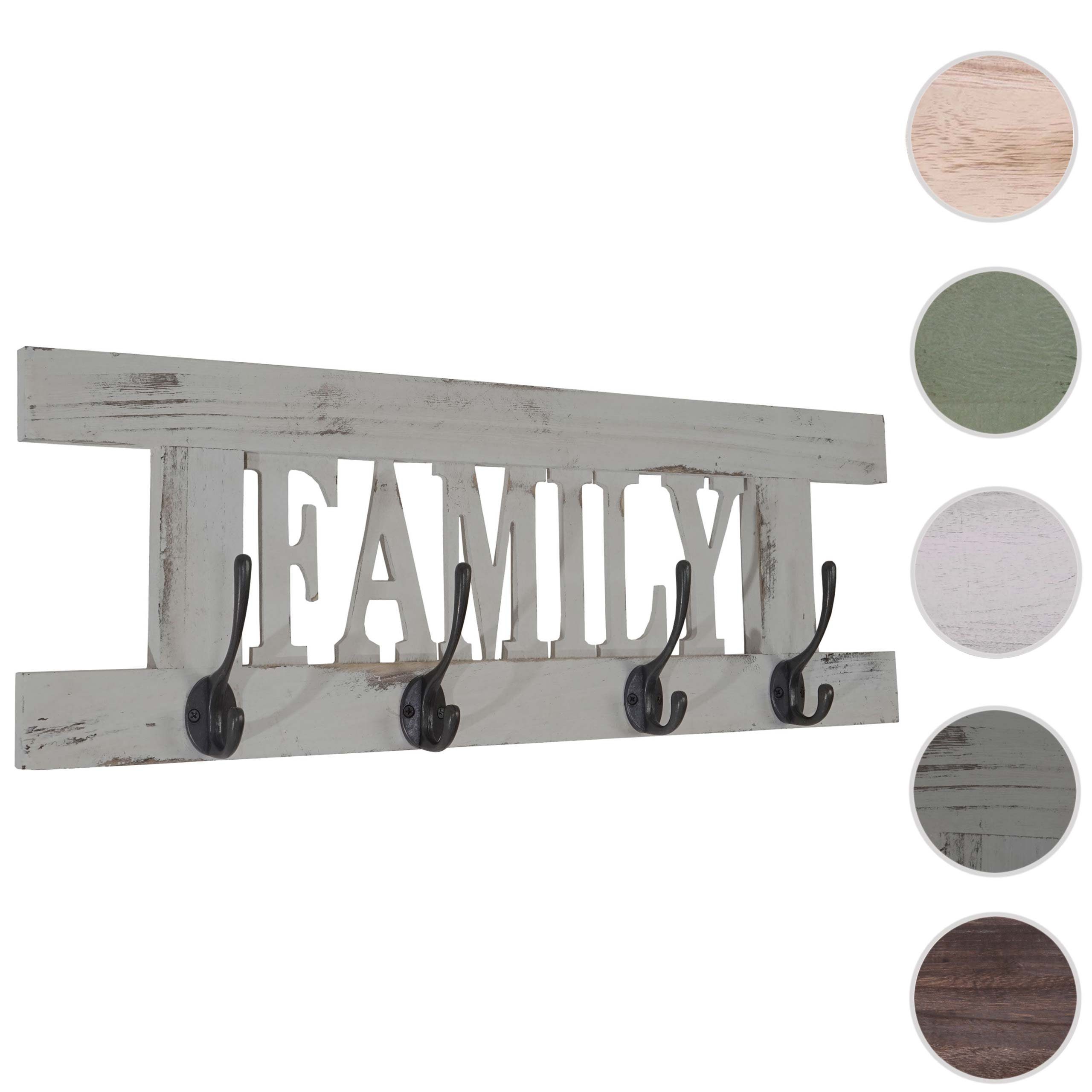 MCW Wandgarderobe C60 Family Shabby-Look Grau Shabby günstig online kaufen
