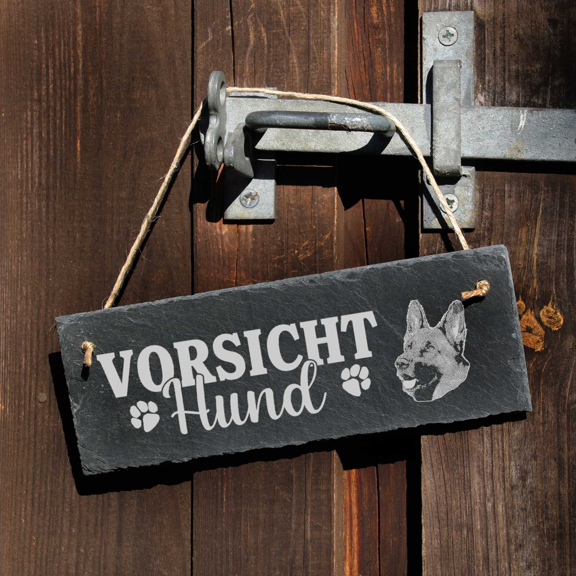 Deutscher 22x8cm Hängedekoration Dekolando Vorsicht Schild Hund Schäferhund