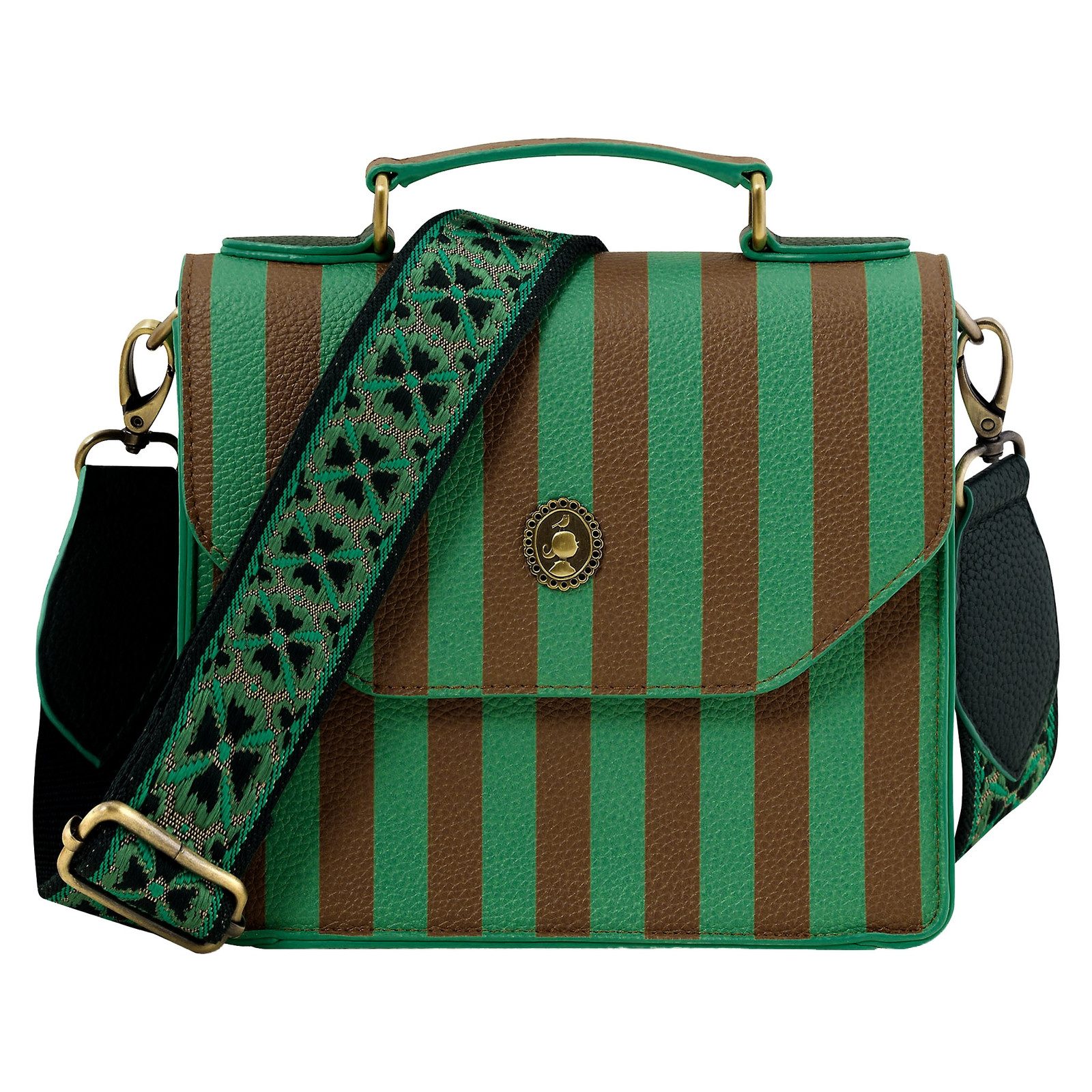 PiP Studio Schultertasche Frances Cross Body Bag Small, mit Metallpatch auf der Vorderseite