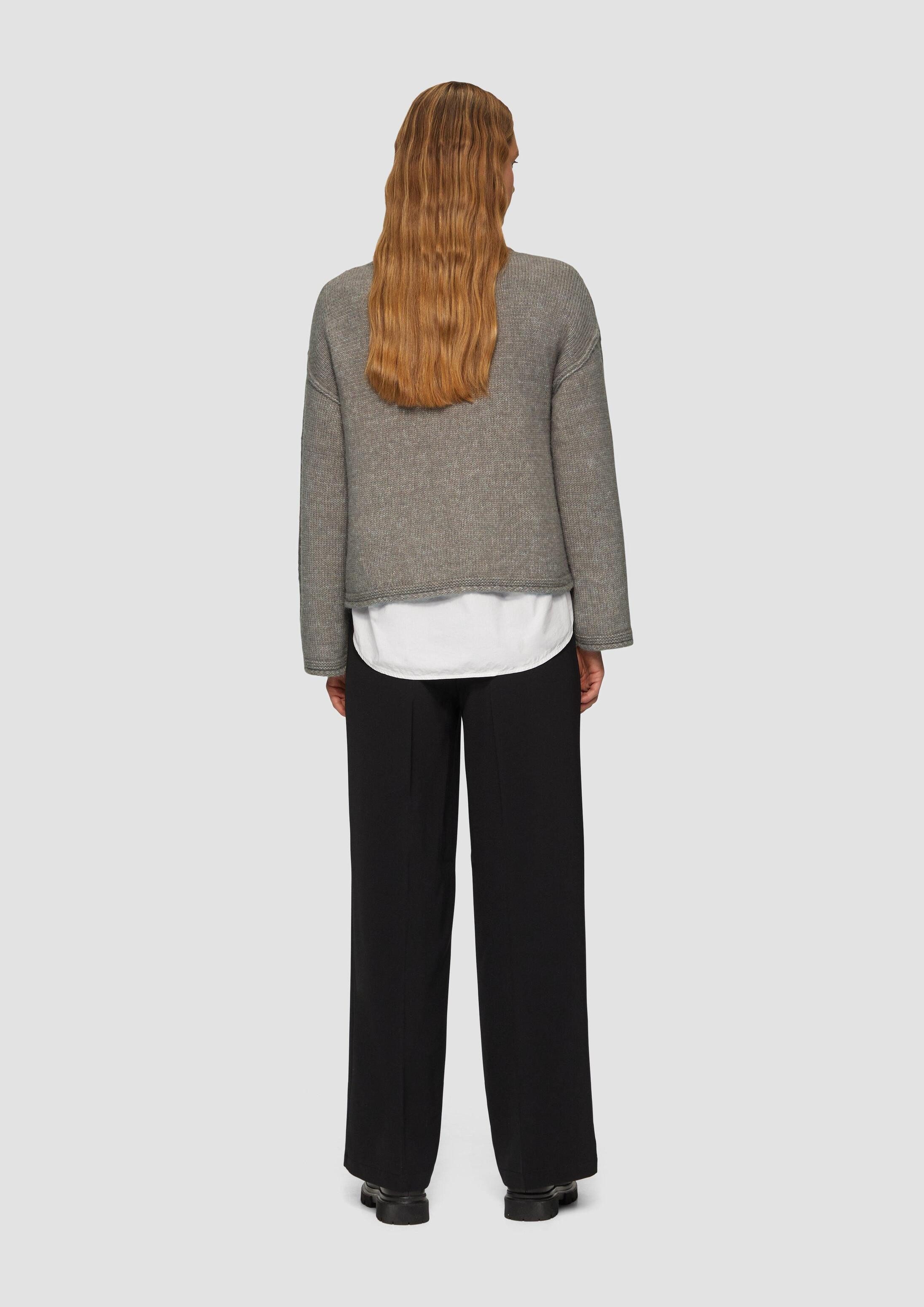 s.Oliver Longpullover Strickpullover Strickpullover mit weiten Ärmeln im Relaxed Fit