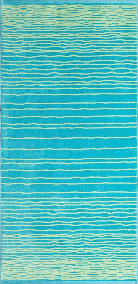 Egeria Strandtuch Ripples, Velours (1-St), beschichtet, Streifen, 100 mit antibakteriell Velours % Baumwolle