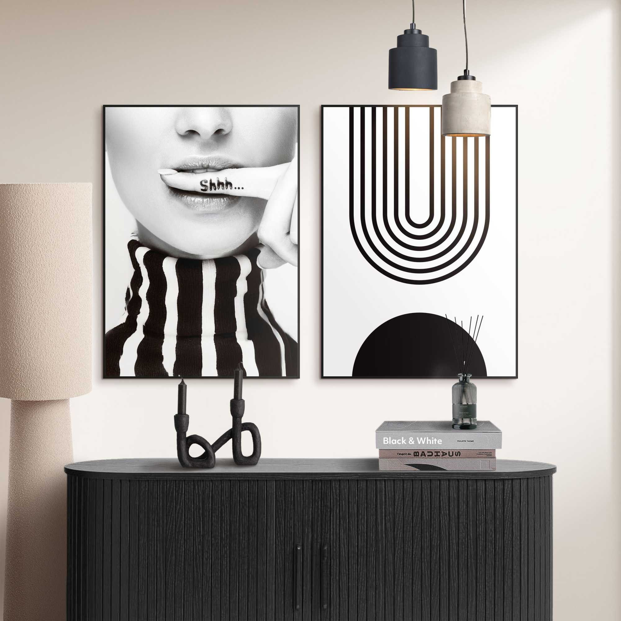 Reinders! Bild mit Rahmen Stilvolle Stille, Fashion (2 St), Schlafzimmer - Schwarz-Weiß - MDF - Fashion - 50x70 cm