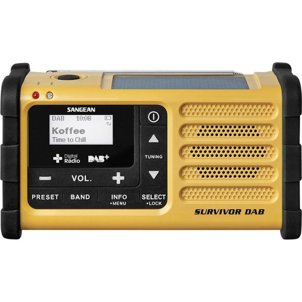 Sangean Outdoorradio MMR-88 DAB Radio (Akku-Ladefunktion, Taschenlampe, wiederaufladbar, Handkurbel)
