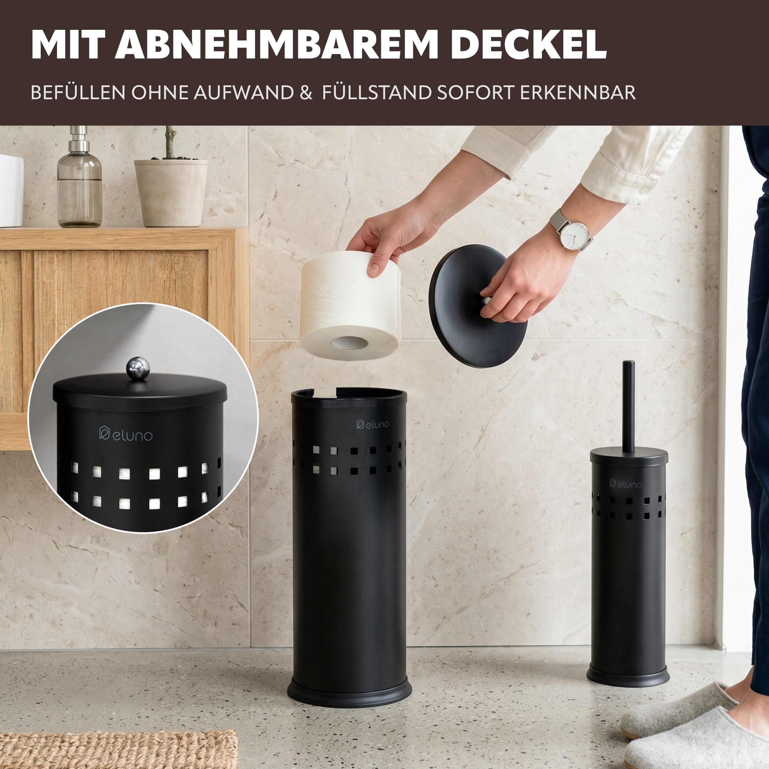 eluno Badaccessoire-Set Bad-Set AGLIANO 2tlg. mit Lock Dekor, 2 tlg. – Bild 4 von 5