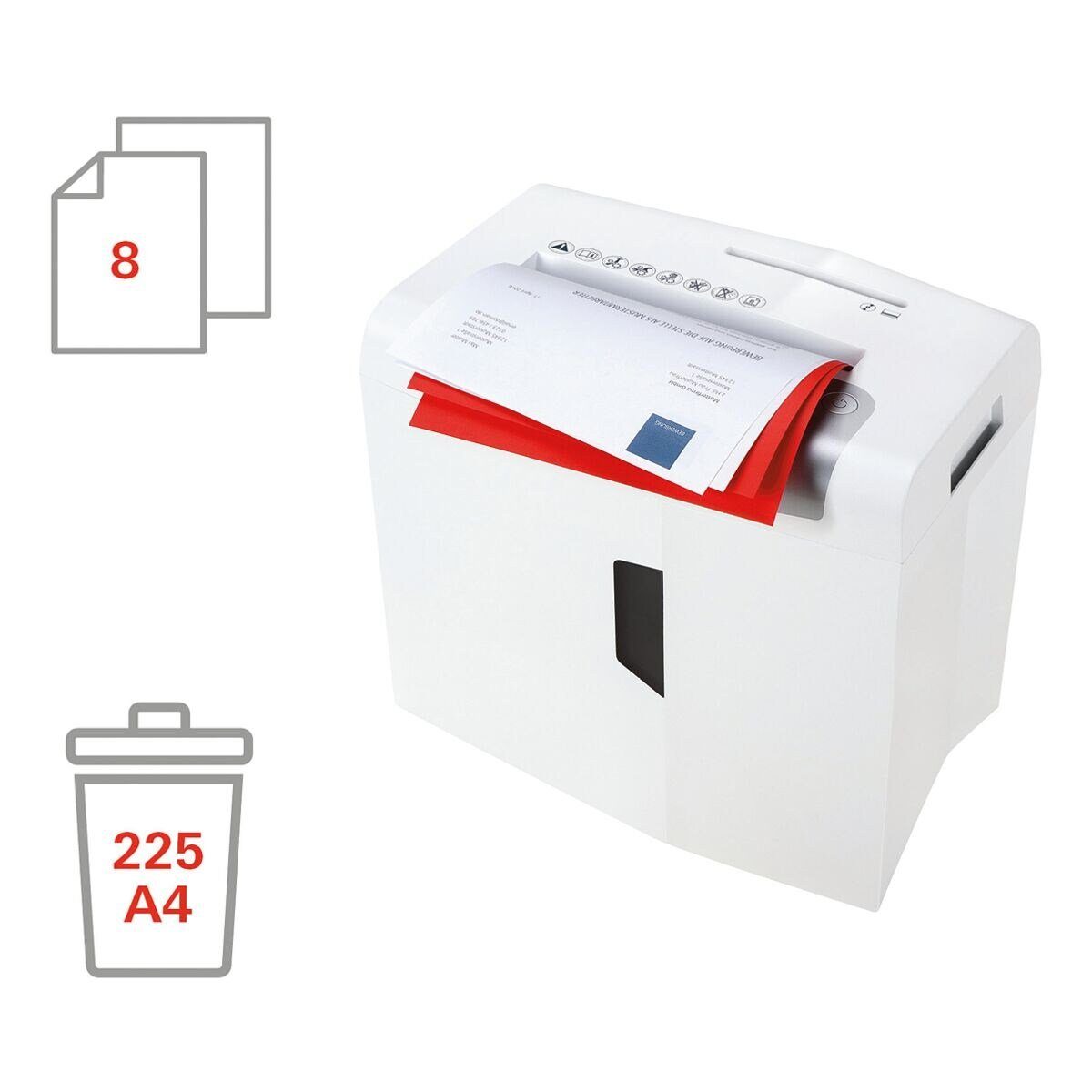 HSM Aktenvernichter shredstar X8, Shredder, Partikelschnitt 4,5x30 mm, 8 Blatt, 18 Liter