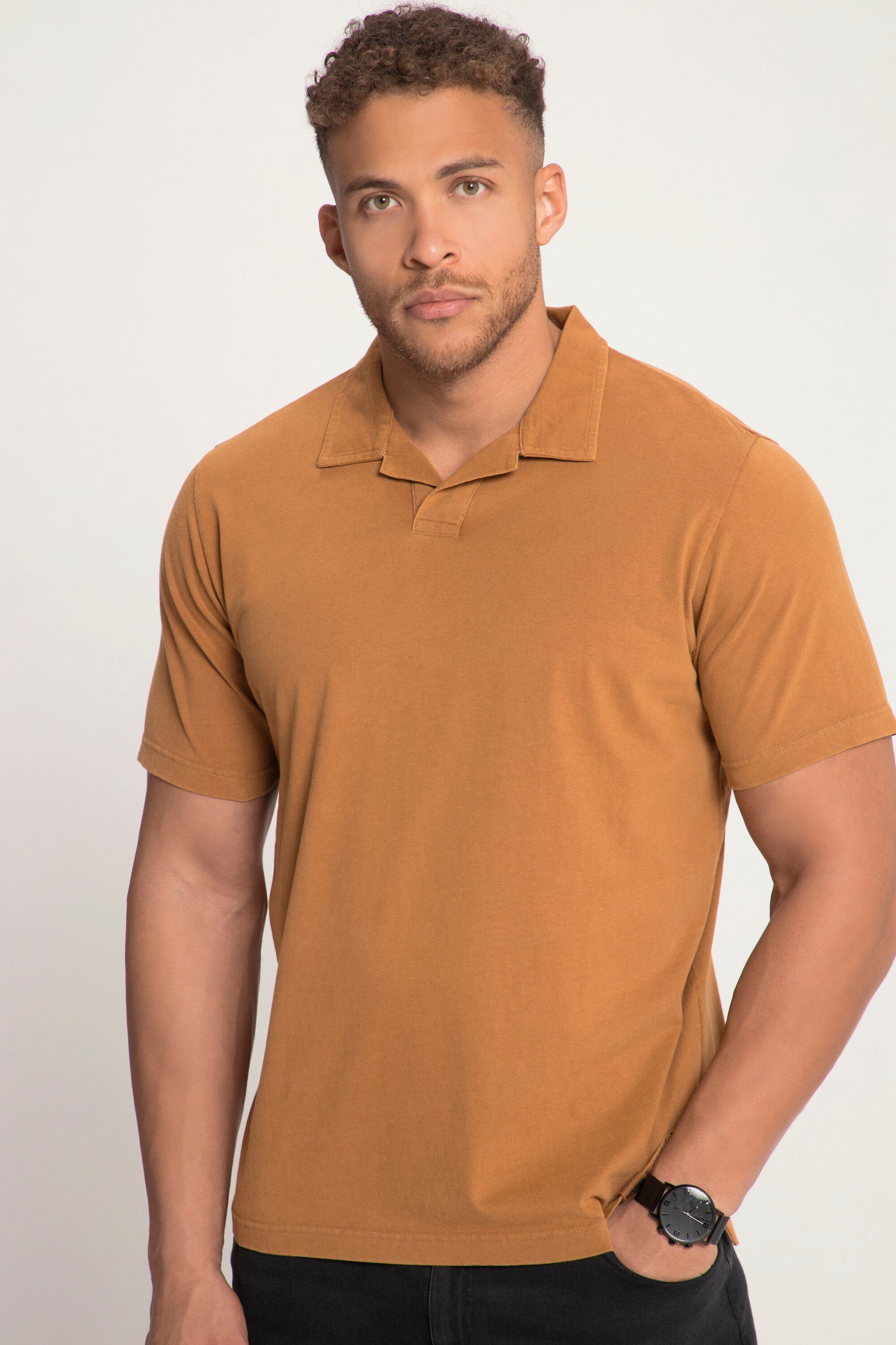 Poloshirt Cuba-Kragen STHUGE Poloshirt Halbarm STHUGE Jersey