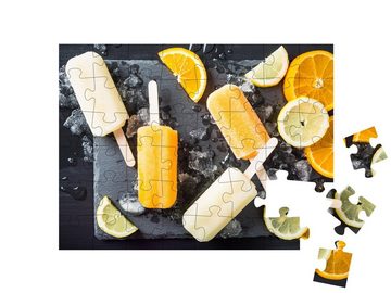 puzzleYOU Puzzle Hausgemachtes Fruchteis aus Orangen und Zitronen, 48 Puzzleteile, puzzleYOU-Kollektionen Essen und Trinken