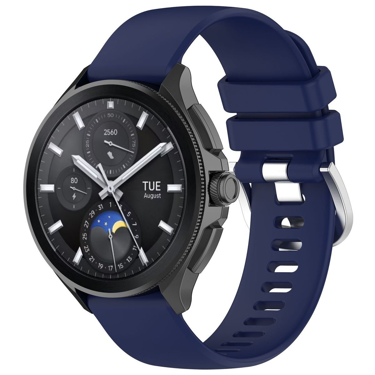 Wigento Smartwatch-Armband Für Xiaomi Watch S3 hochwertiges Silikon Ersatz Armband Dunkelblau