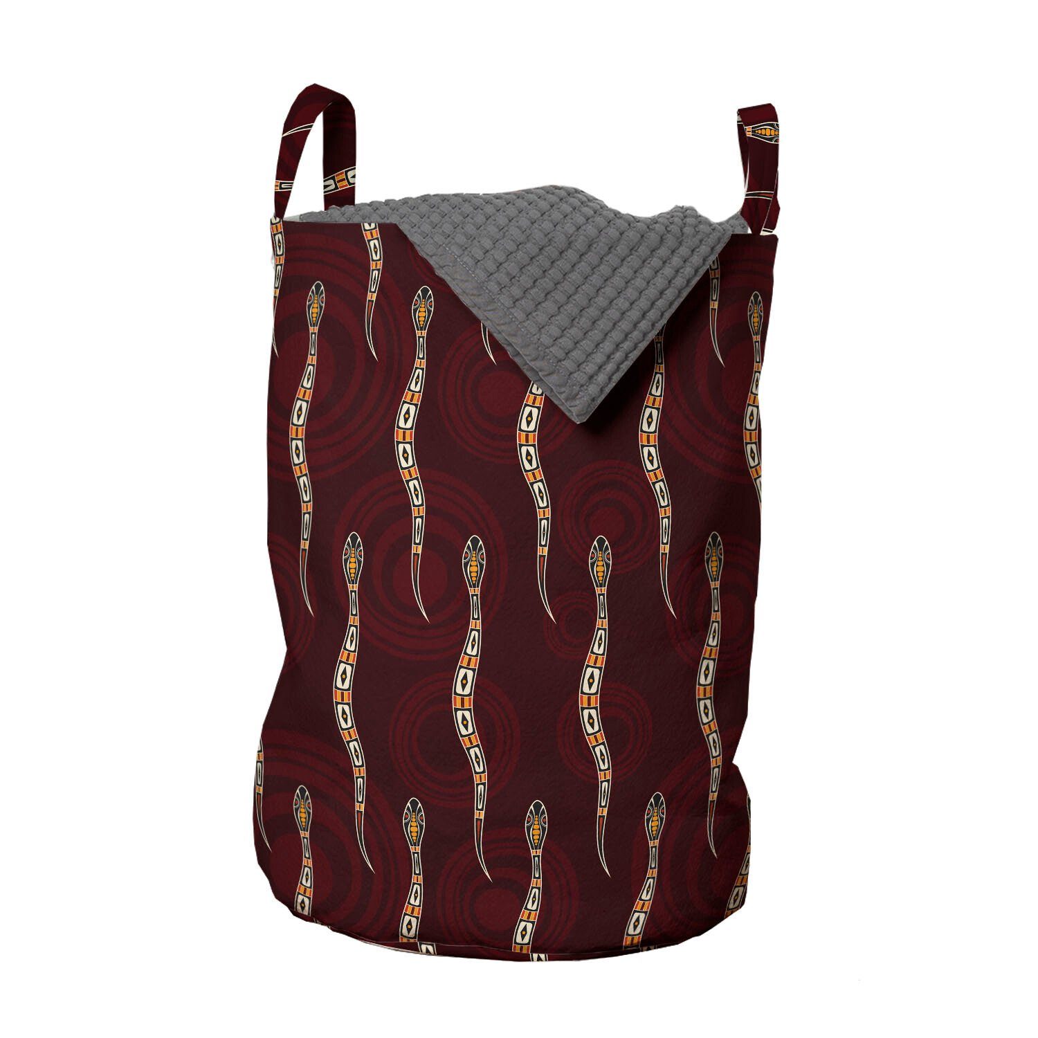 Abakuhaus Wäschesäckchen Wäschekorb mit Kordelzugverschluss für abstrakte Waschsalons, Griffen Aboriginal Schlangen