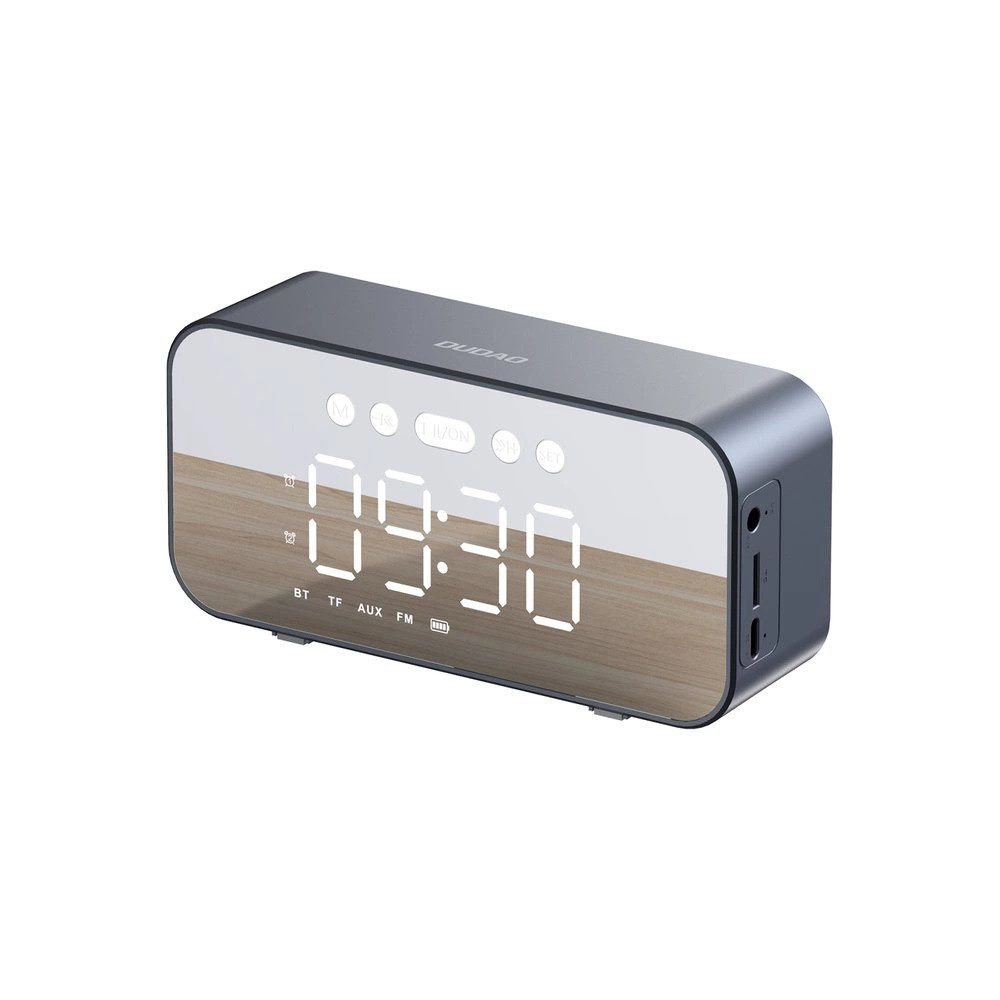 Dudao Silber - Y17 1200 mAh kabelloser Stereolautsprecher und Uhr Bluetooth-Lautsprecher