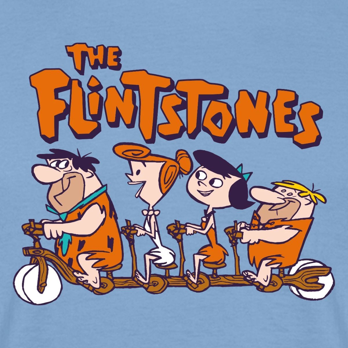 Spreadshirt T-Shirt The Flintstones Fred & Co Auf Steinzeit-Radtour Männer T-Shirt (1-tlg)