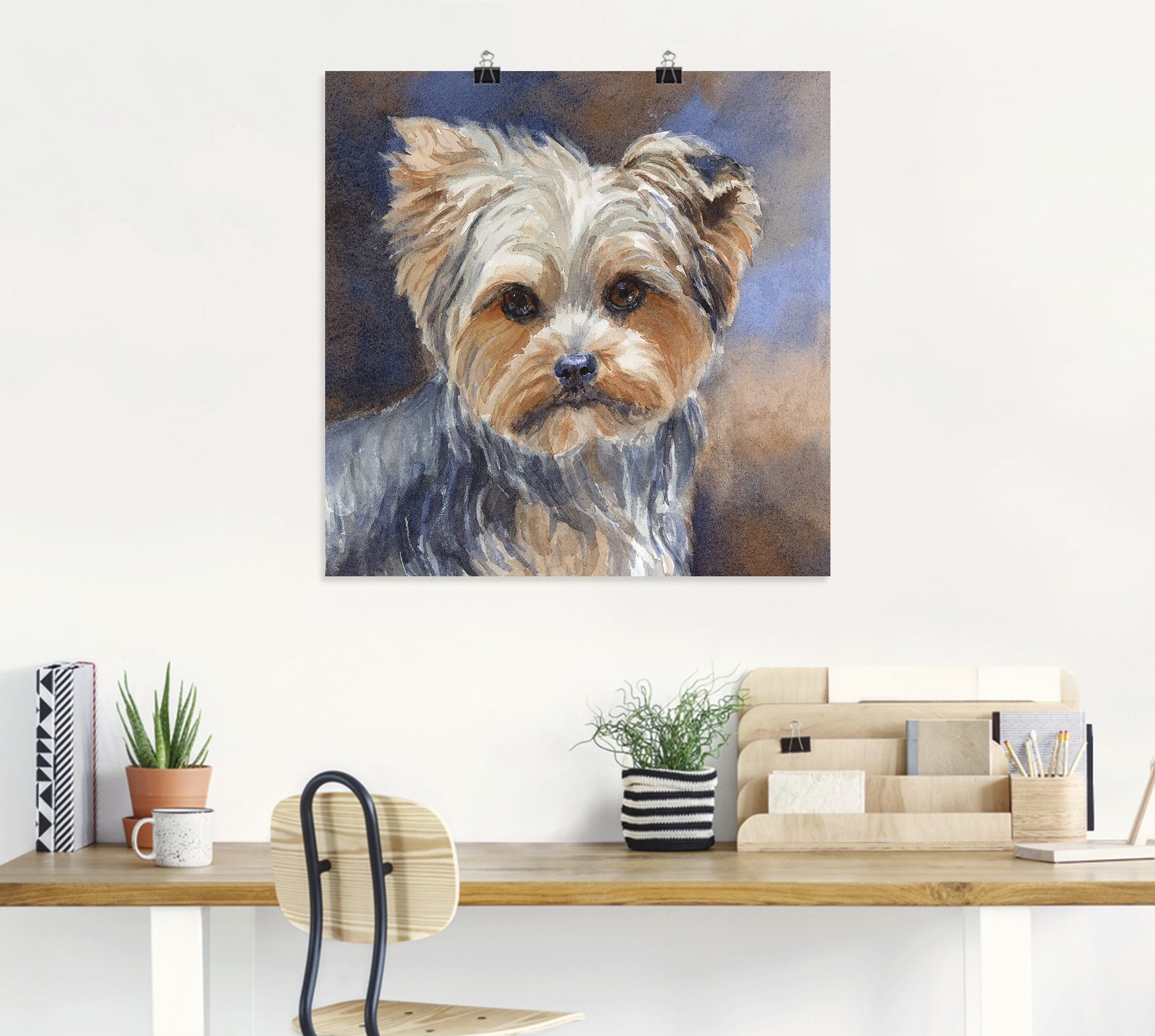 Poster versch. St), Yorkshire Artland Wandaufkleber oder Alubild, in als Wandbild Belle Größen Leinwandbild, Terrier, Haustiere Sadie (1
