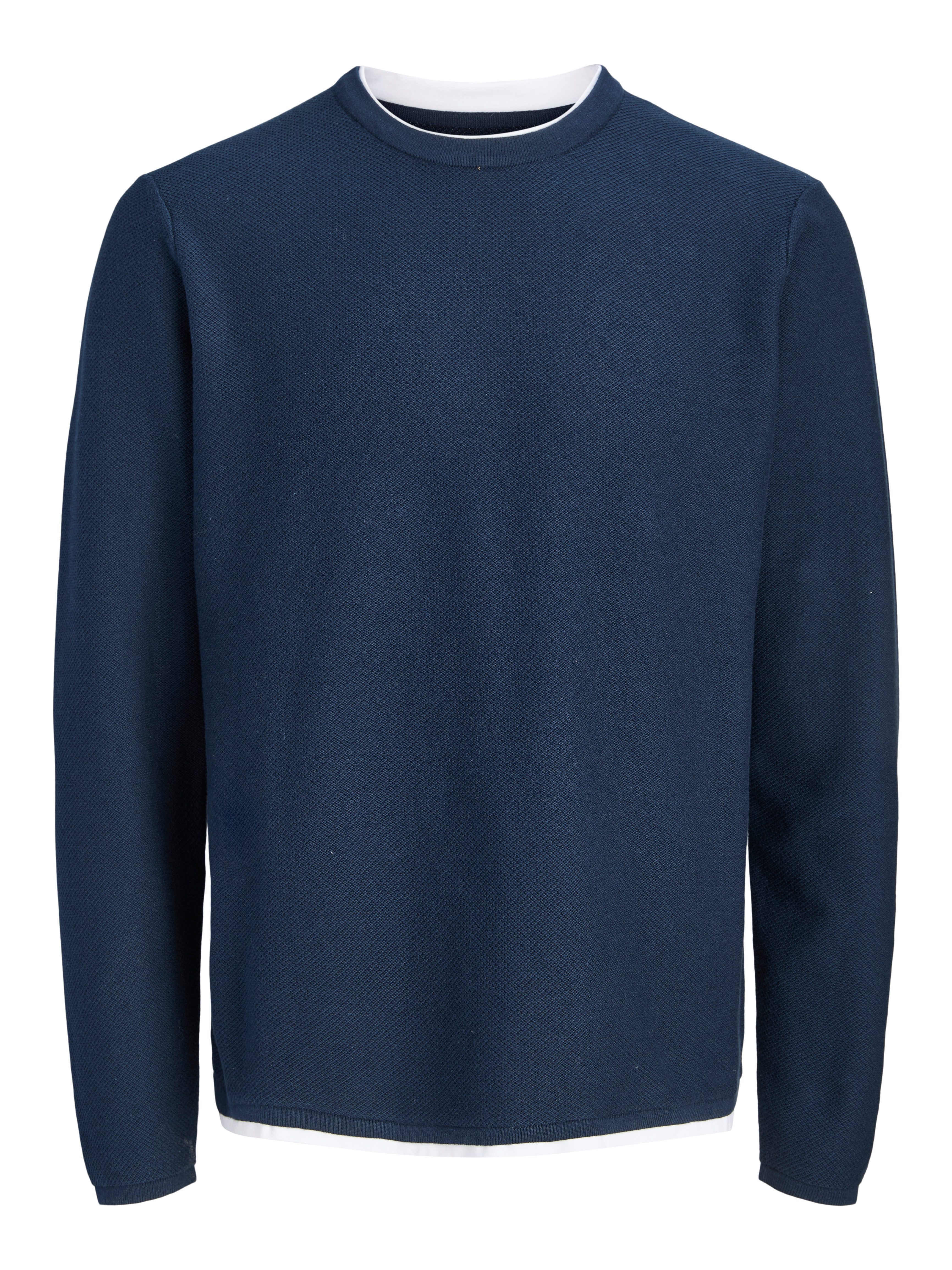 Jack & Jones Junior Rundhalspullover JORFREDERIKSBERG KNIT LAYER CREW N JNR Baumwollmischung, locker geschnitten