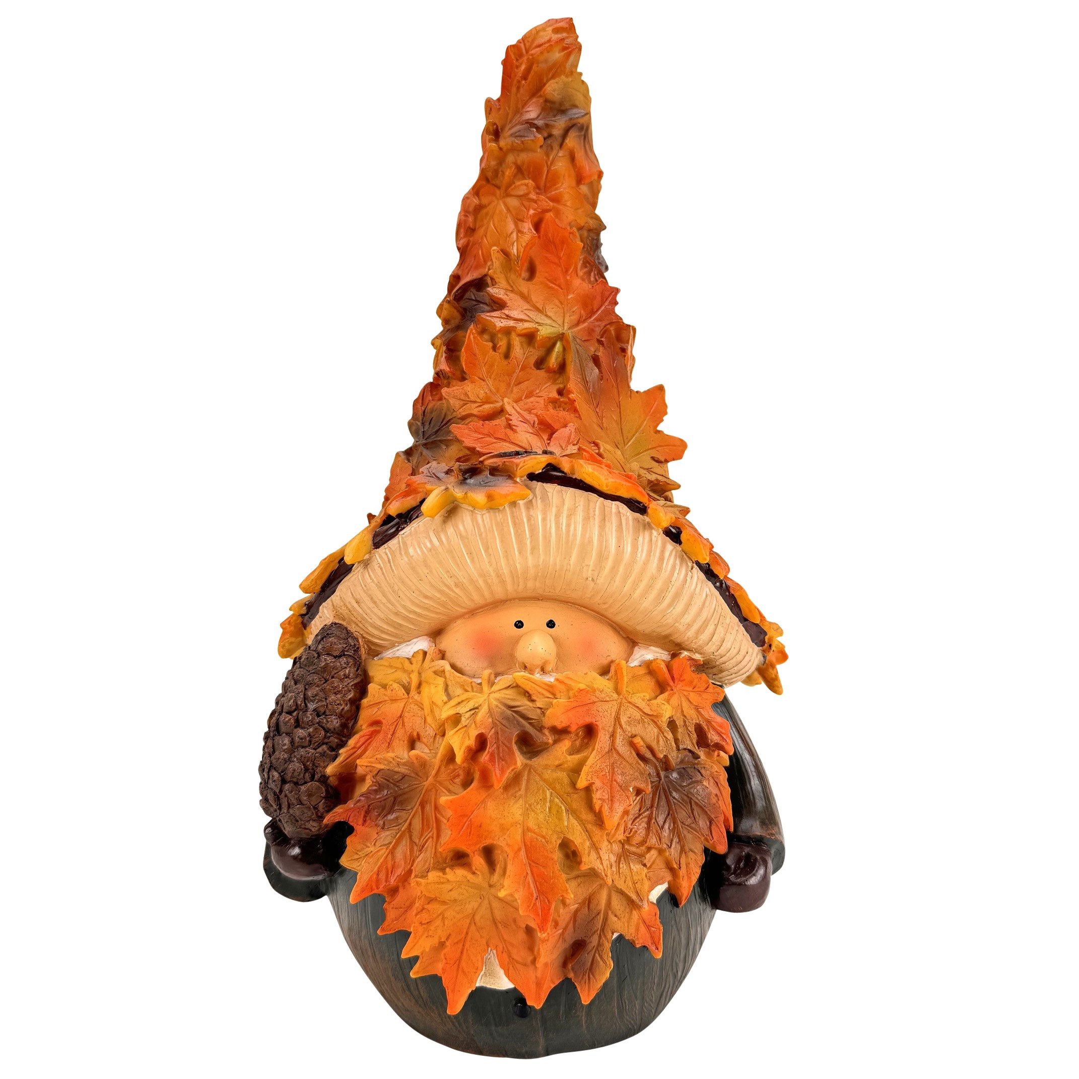 Online-Fuchs Gartenfigur für draußen - Zwerg, Wichtel, Gnom, bis 34 cm groß - Herbstdekoration, (Gartendeko, sorgen für eine warme Herbstatmosphäre), aus hochwertigem Kunstharz (Polyresin) gefertigt - wetterfest