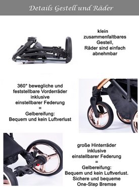 Coletto Kombi-Kinderwagen Dante 4 in 1 inkl. Sportsitz, Autositz und Zubehör in 12 Designs
