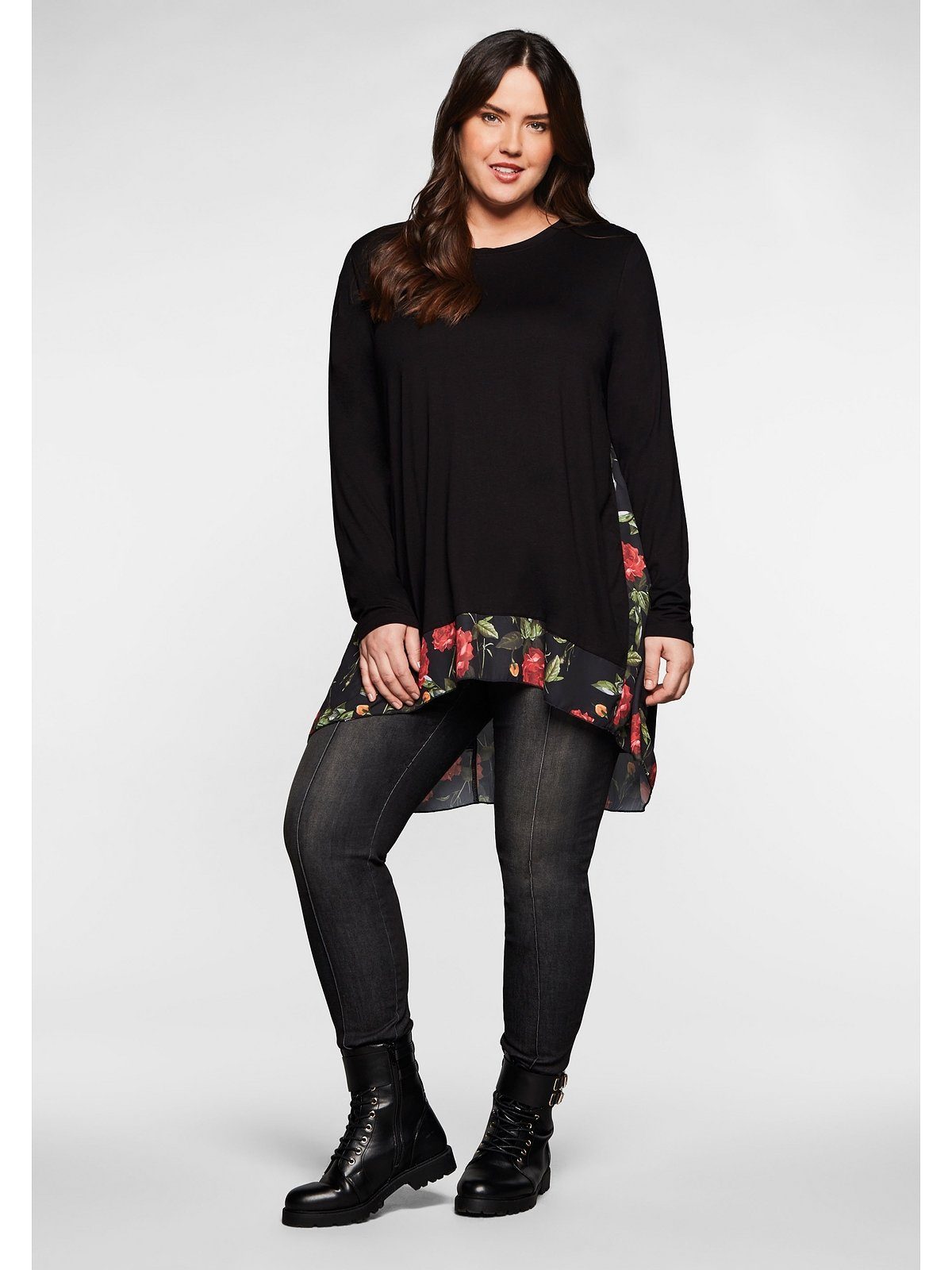 sheego by Joe Browns Longshirt Große Größen mit floral bedruckten Einsätzen