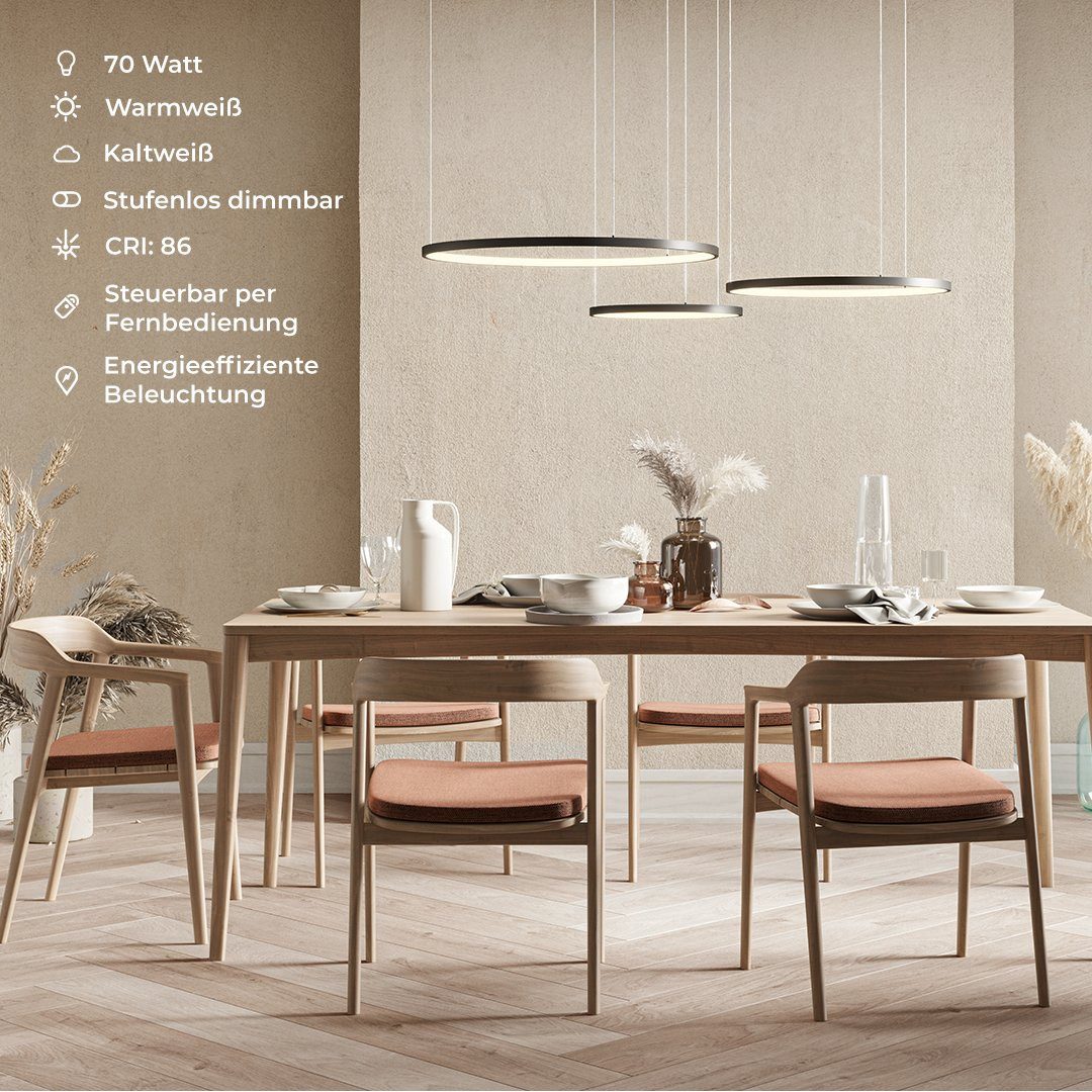 Neona LED Deckenleuchte CAECILIA Schwarz, Dimmbar günstig online kaufen
