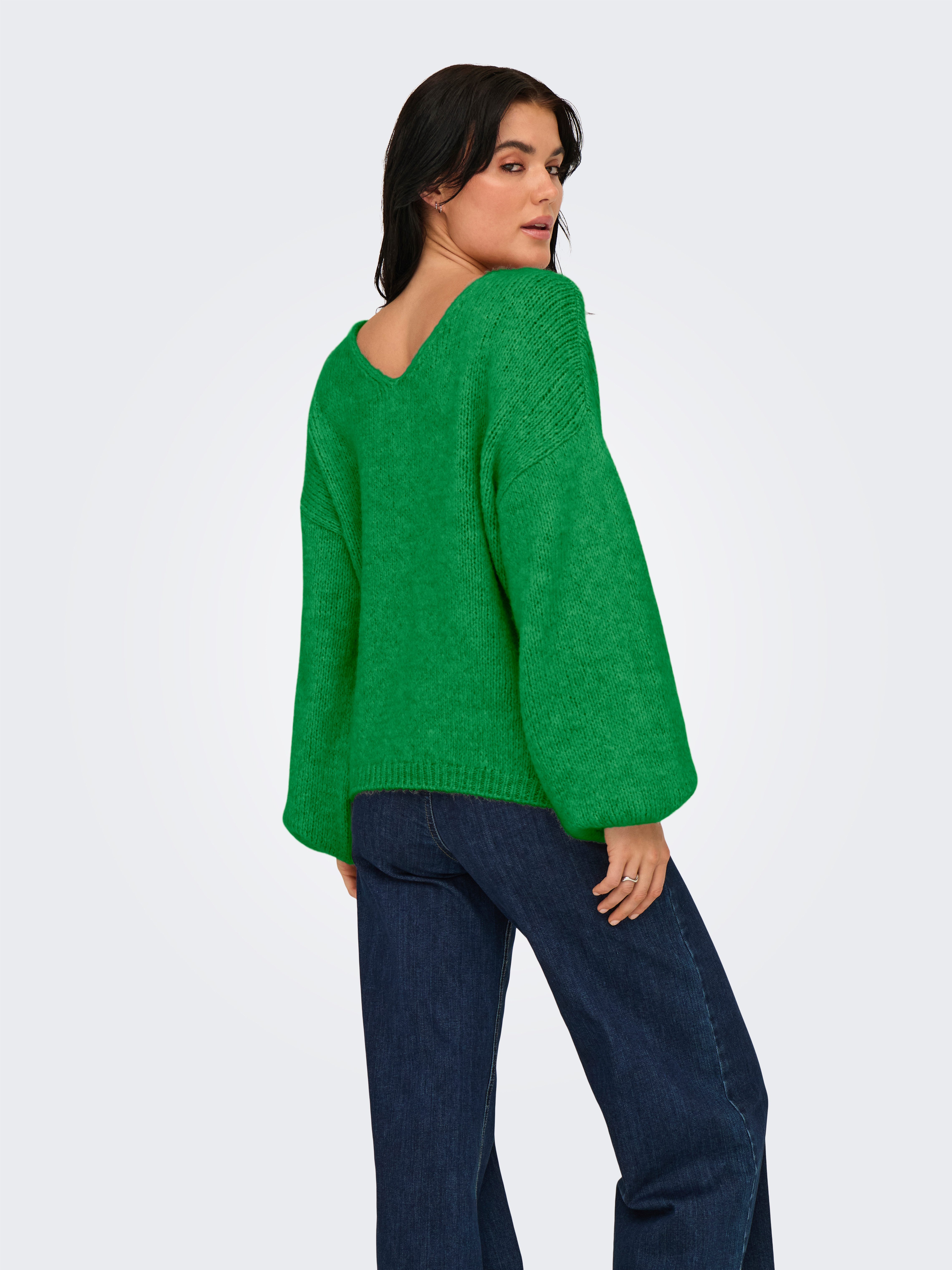 JDY V-Ausschnitt-Pullover JDYDINEA L/S REVERSIBLE PULLOV. KNT NOOS Kunstfaser, regular fit