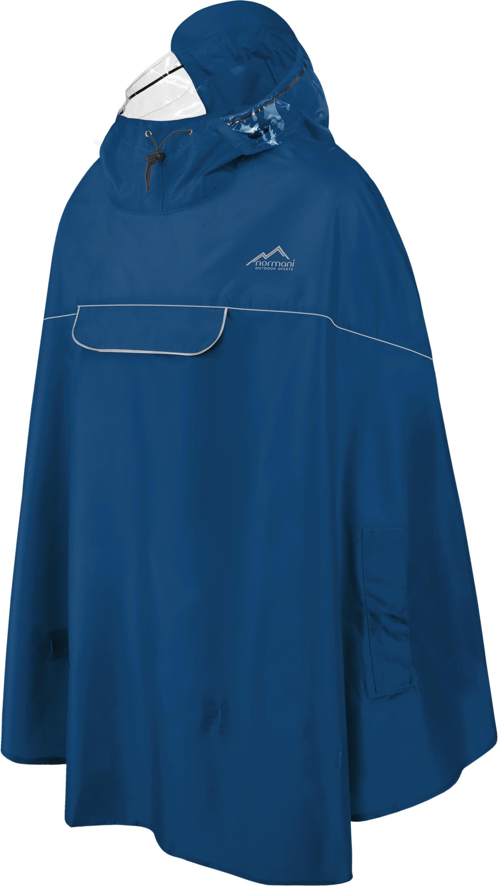 normani Regenponcho Regenponcho Sohra Wasserdichter Fahrradponcho mit Kapuze und Sichtfenster
