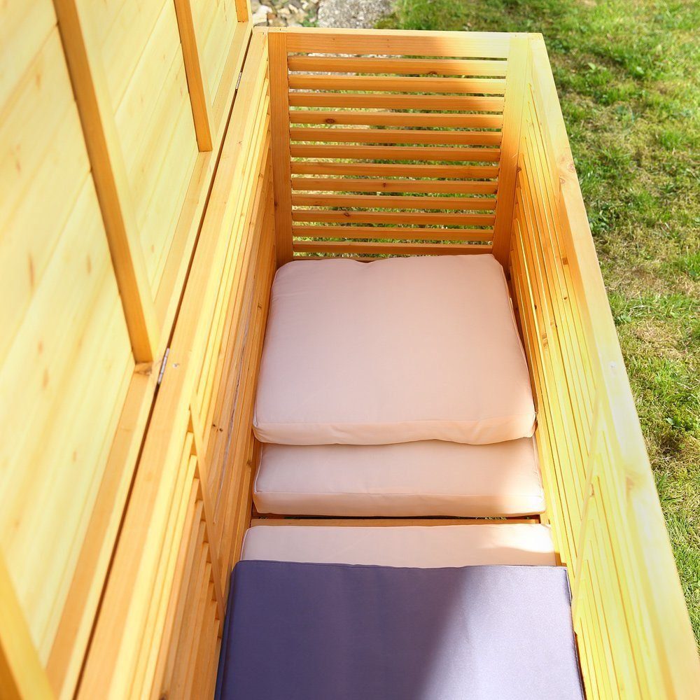 Melko Auflagenbox Auflagenbox Kissenbox aus Holz in Braun Gartenbox Breite 170CM Truhe (Stück), Rostfrei