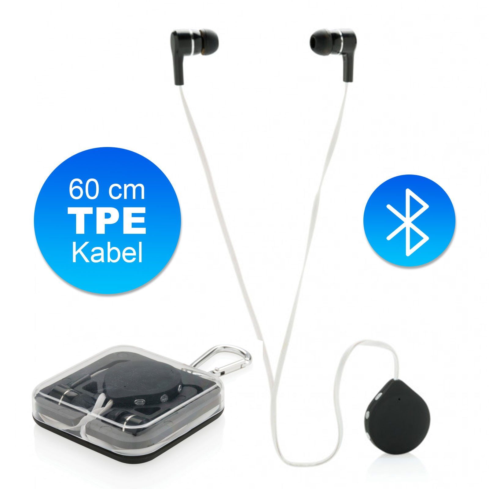 XD Collection Wireless Bluetooth Kopfhörer mit 60 cm TPE-Kabel In-Ear- Kopfhörer (Mit Steuerungstasten, geeignet für Sport und Alltagsgebrauch,  kabellos)