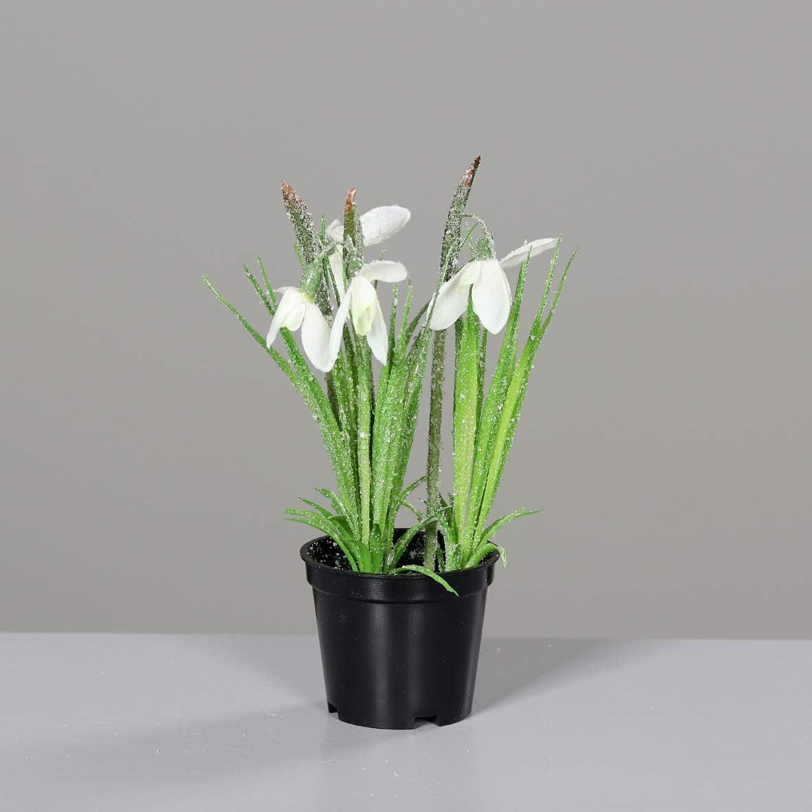 Kunstpflanze Künstliche Maiglöckchen Höhe 20cm Beeist im schwarzen Kunststofftopf, mucPlants