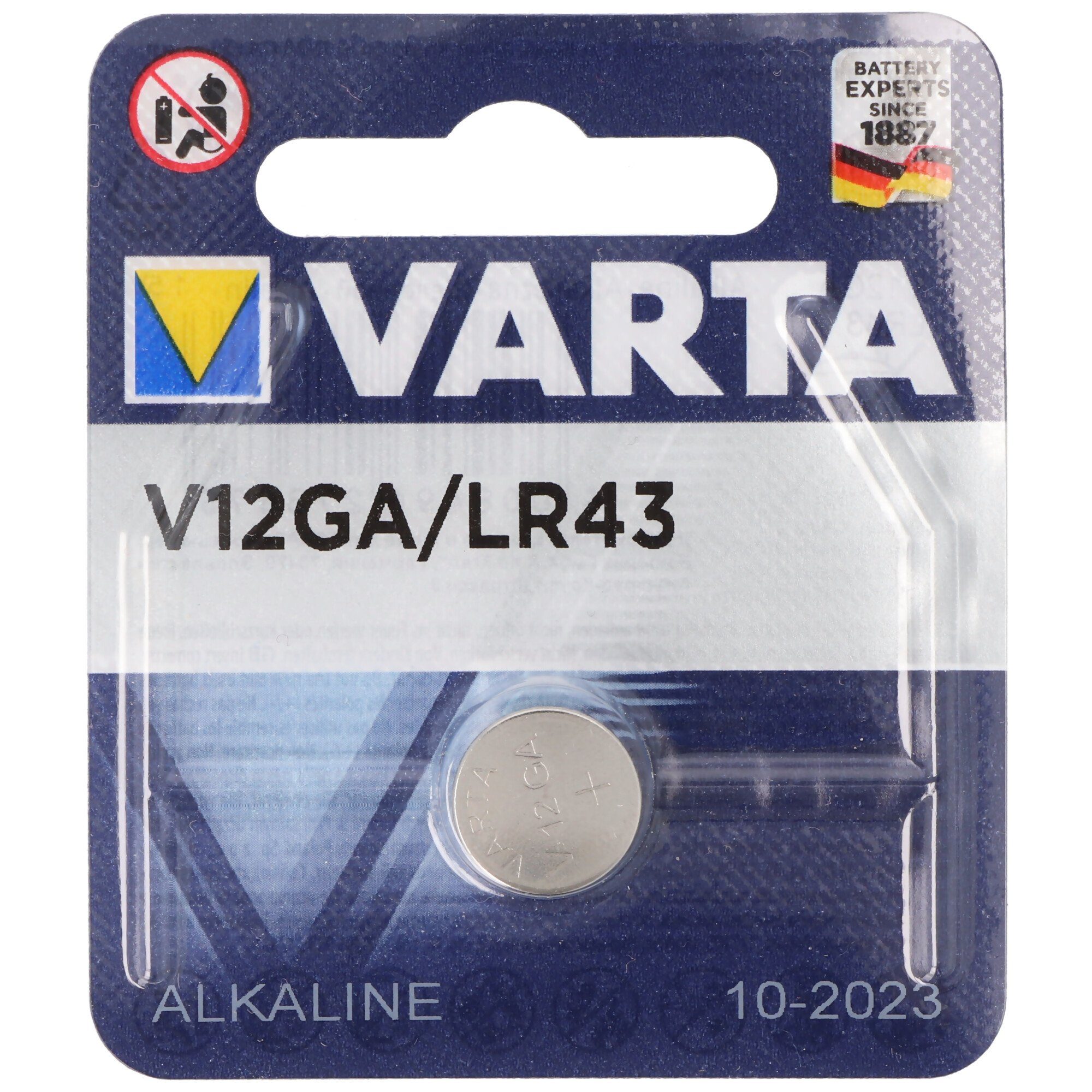 VARTA Varta V12GA, LR43, 186, 84, LR1142 Knopfzelle Knopfzelle, (1,5 V)