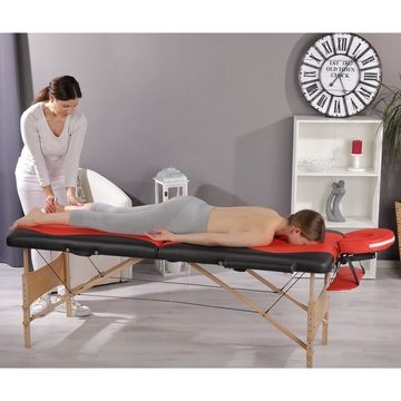 Feel2Home Massageliege Massageliege 2 Zonen Kopfstütze Ergonomische Weiß Rot Gelb Creme Mobil